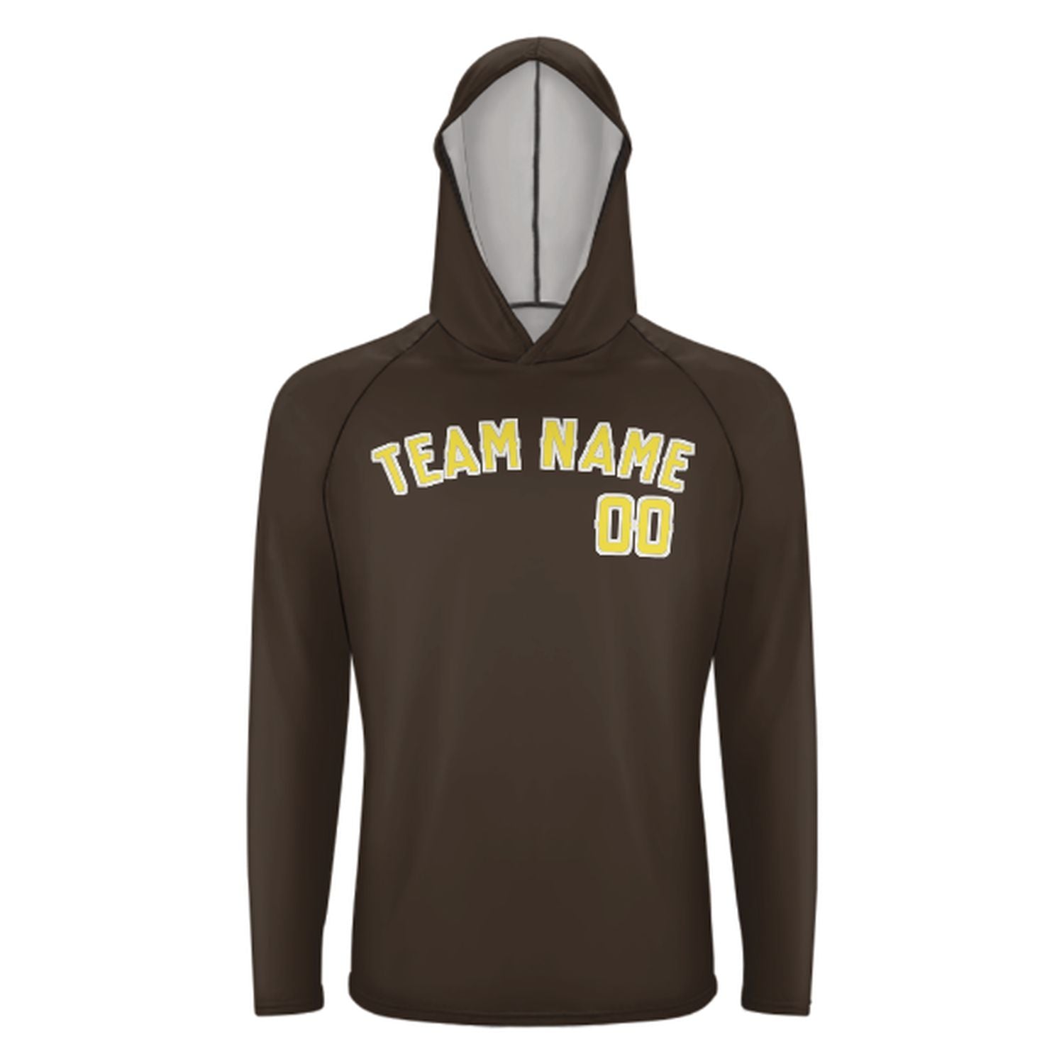 Maßgeschneidertes Braun Blassgelb UV-Hoodie