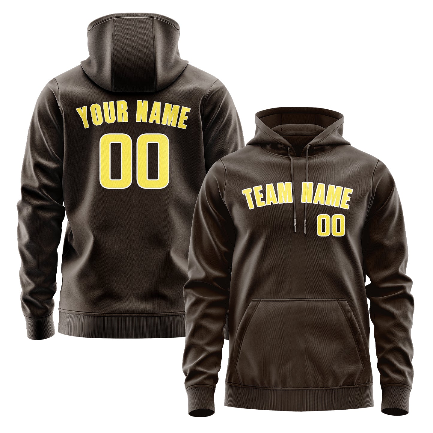 Maßgeschneidertes Braun Blassgelb Hoodie