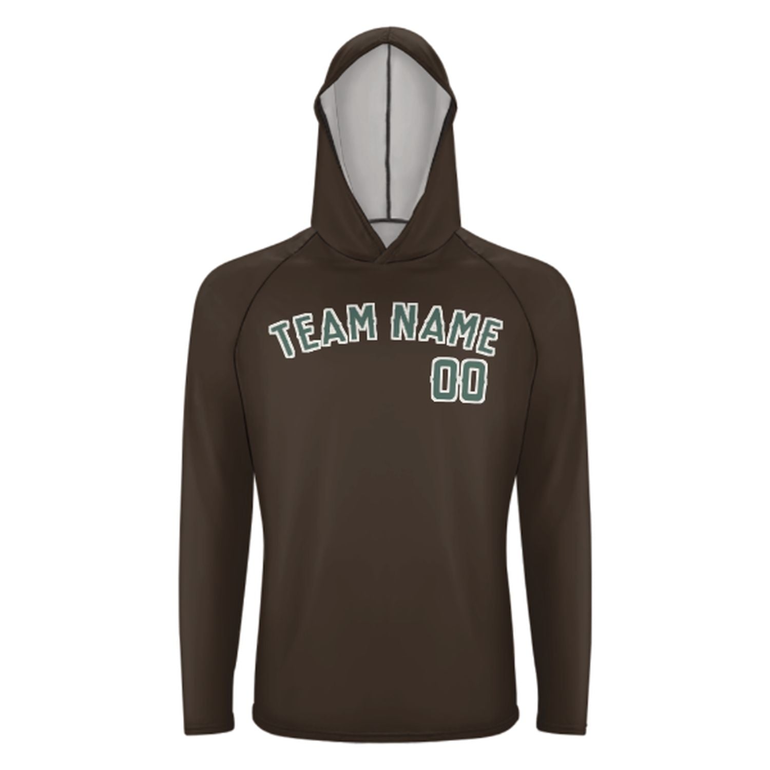 Maßgeschneidertes Braun Blaugrün UV-Hoodie