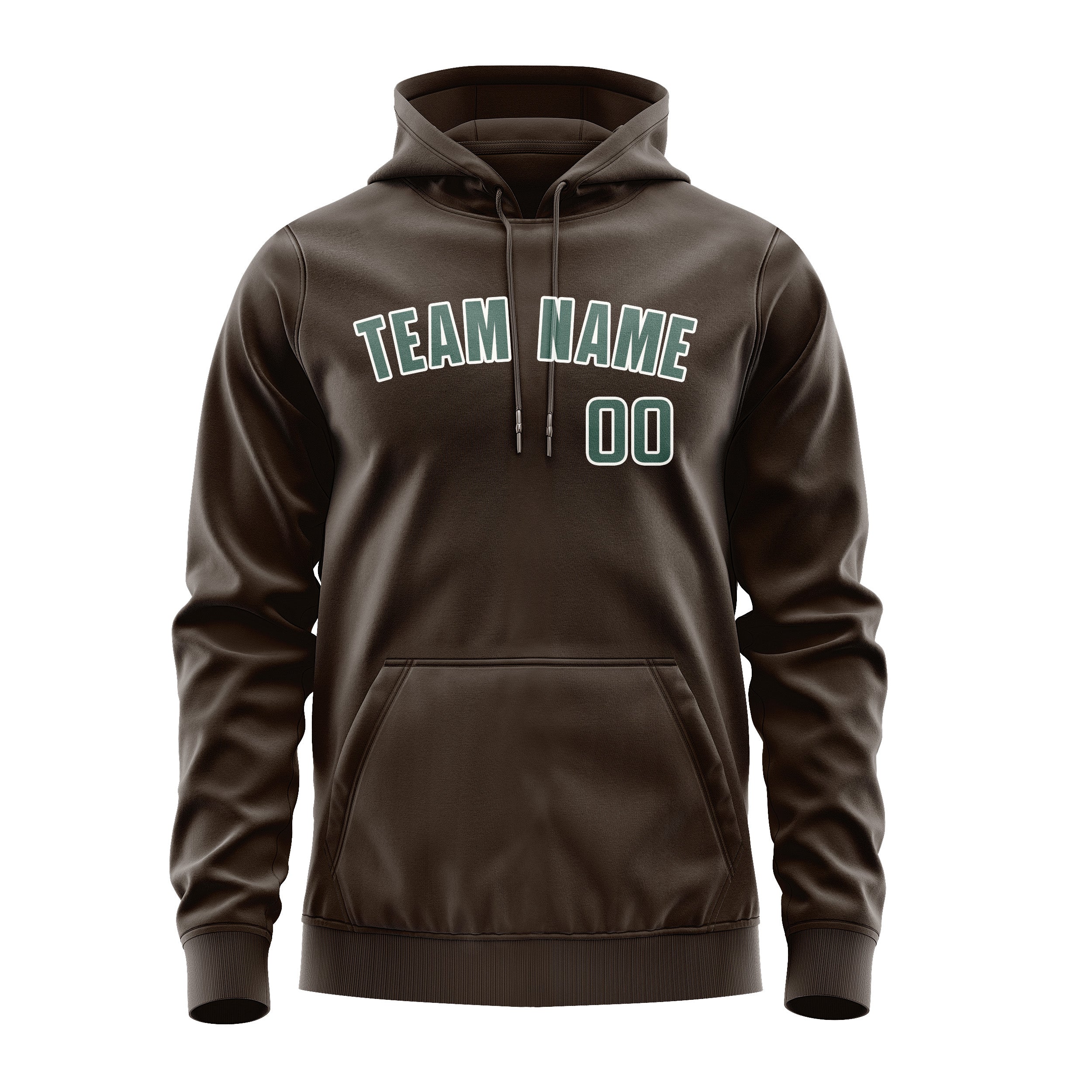 Maßgeschneidertes Braun Blaugrün Hoodie