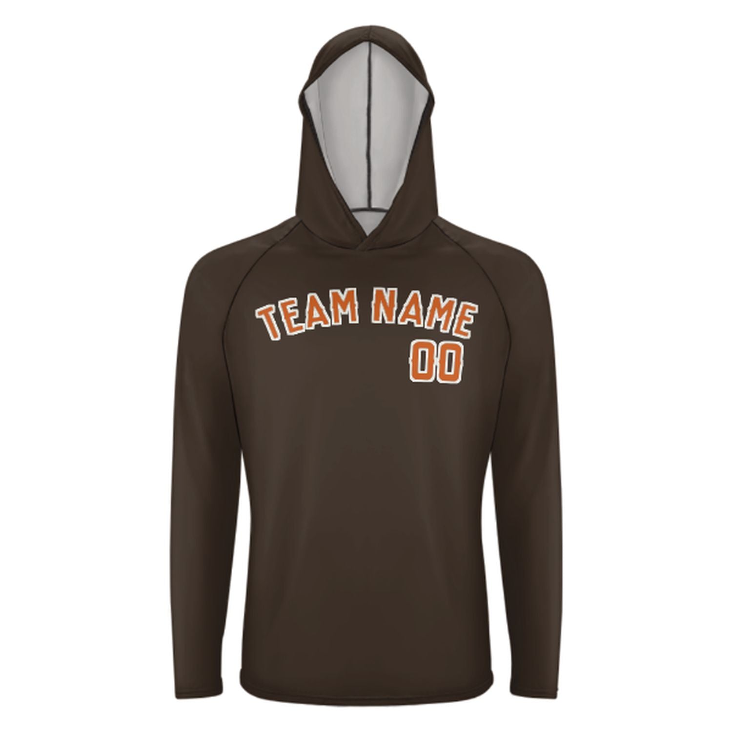 Maßgeschneidertes Braun Orange UV-Hoodie