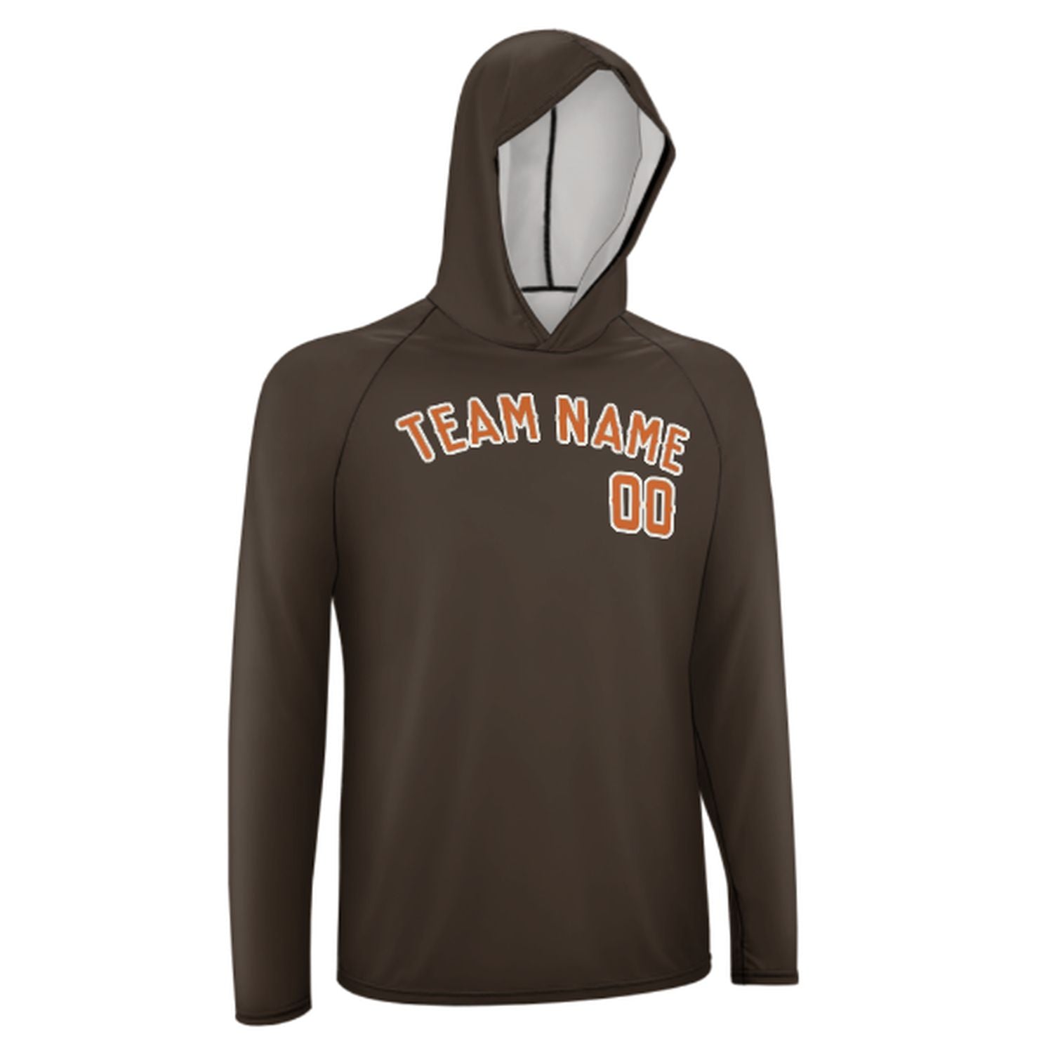 Maßgeschneidertes Braun Orange UV-Hoodie