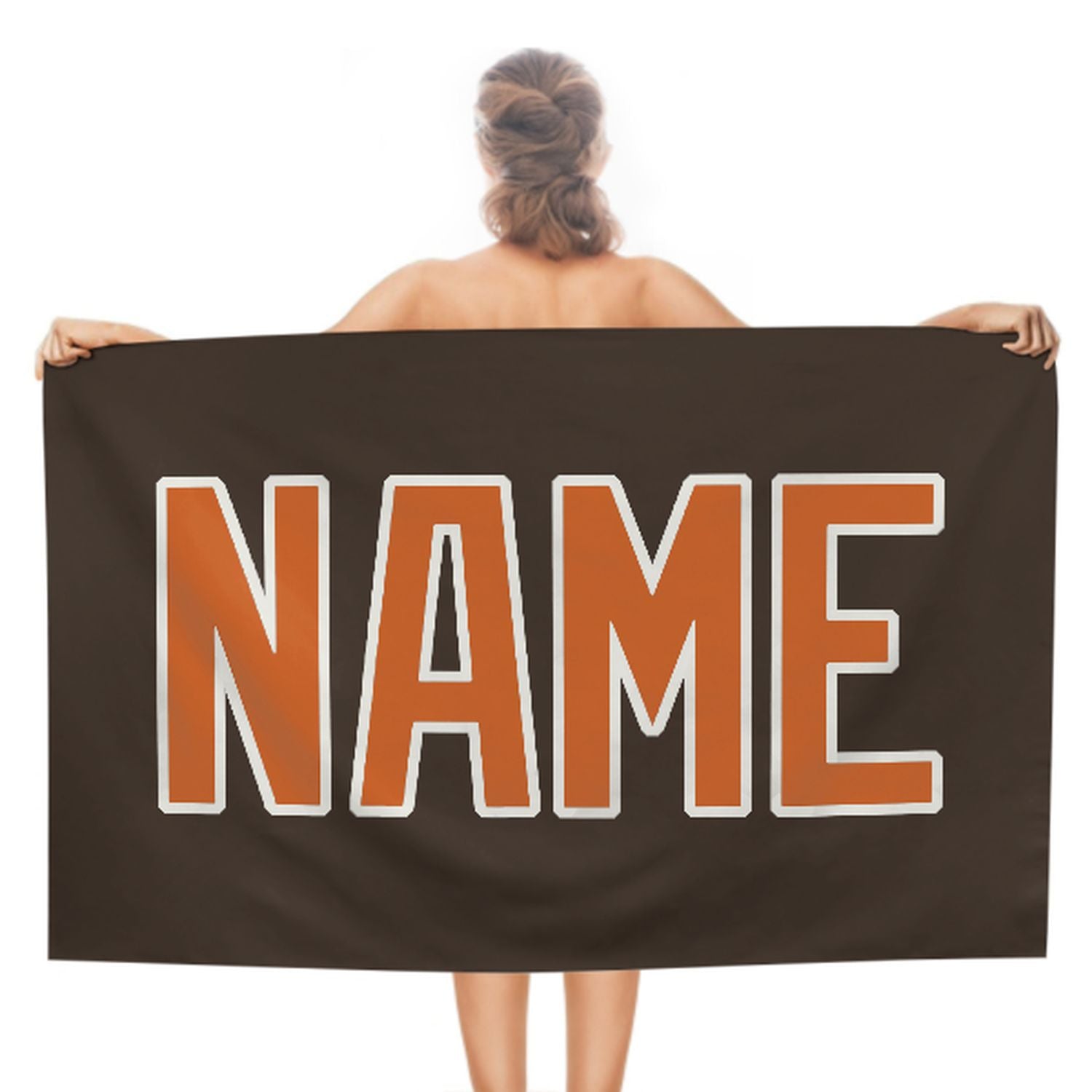 Maßgeschneidertes Braun Orange Strandtuch