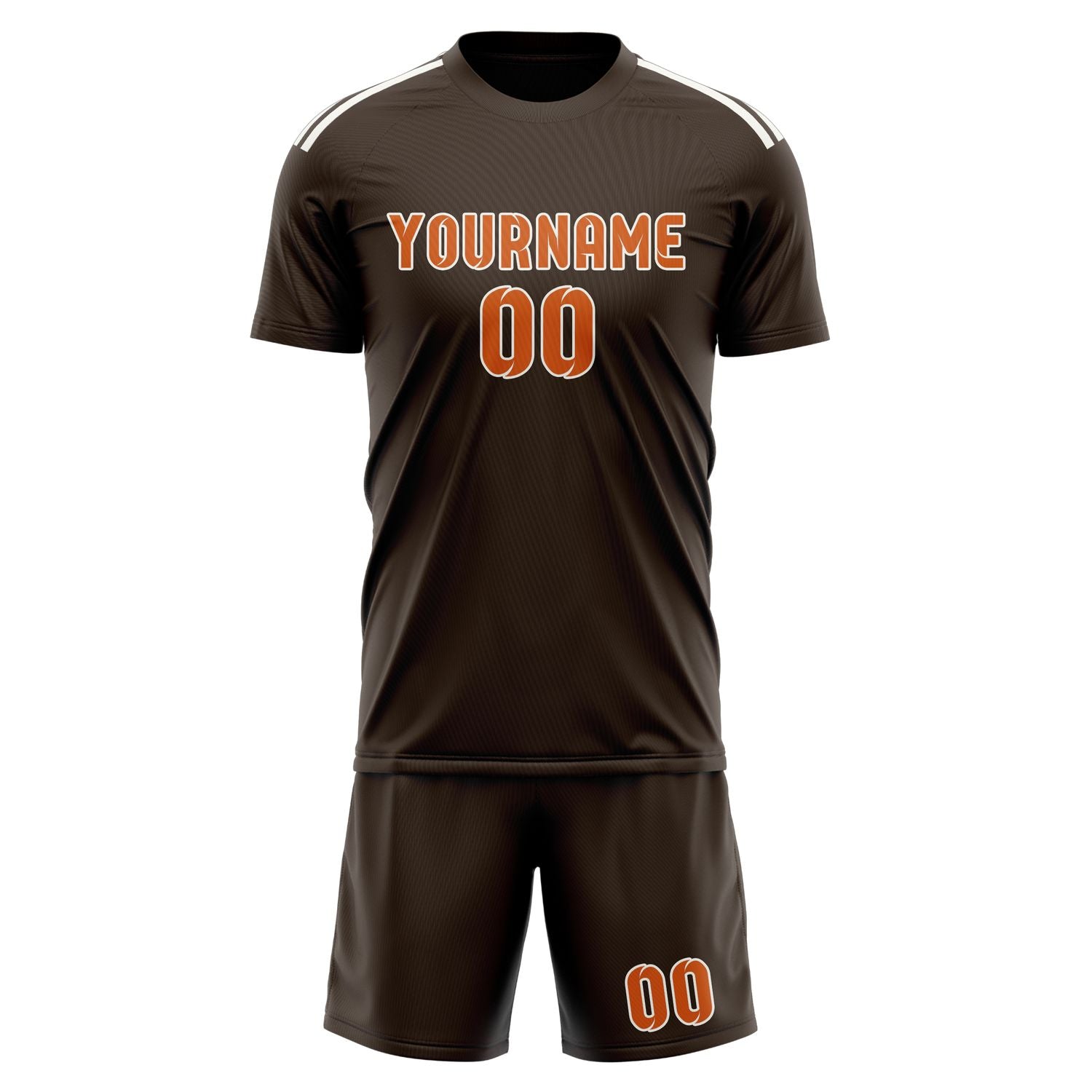 Maßgeschneidertes Professionelles Braun Orange Fußballtrikot-Set
