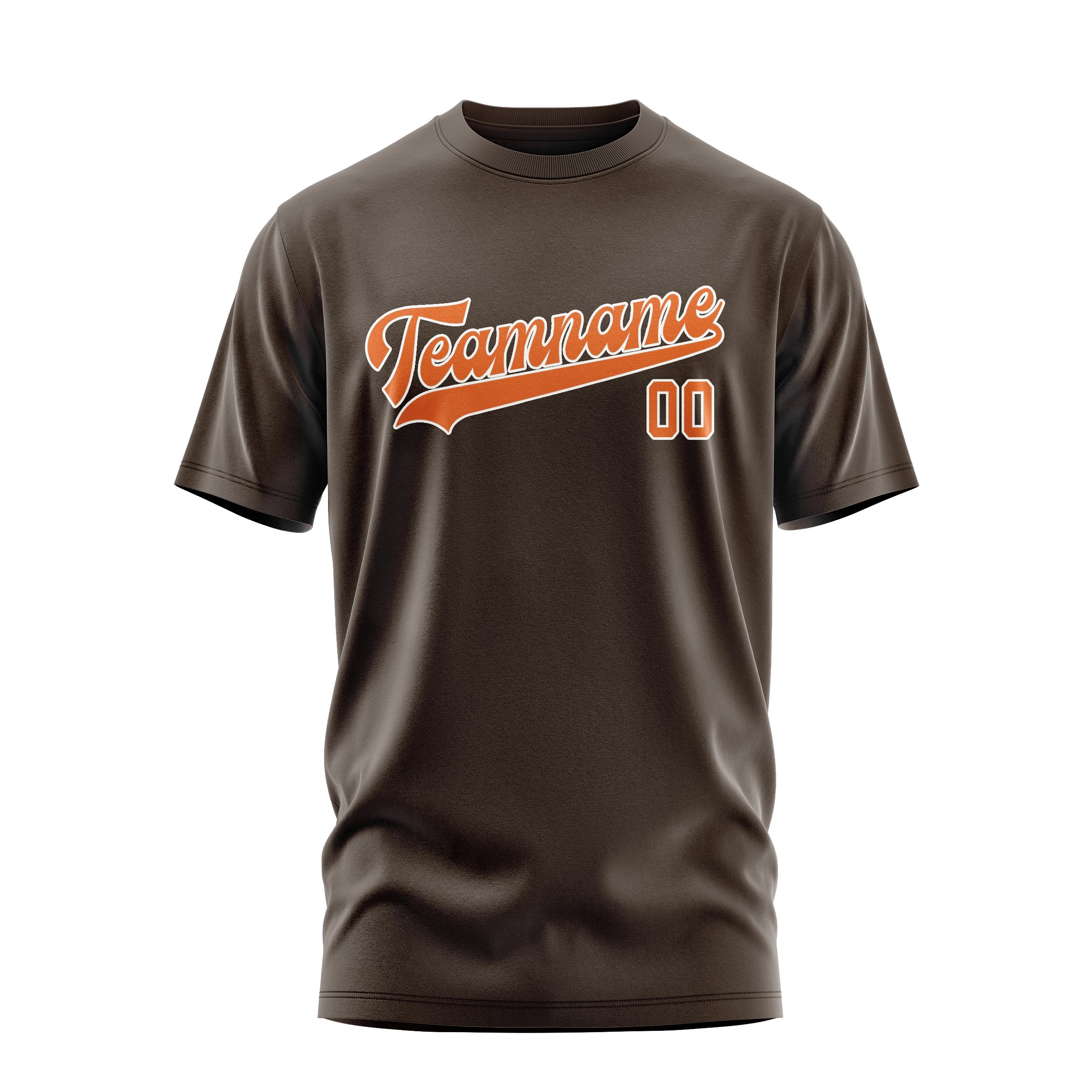 Maßgeschneidertes Braun Orange T-Shirt