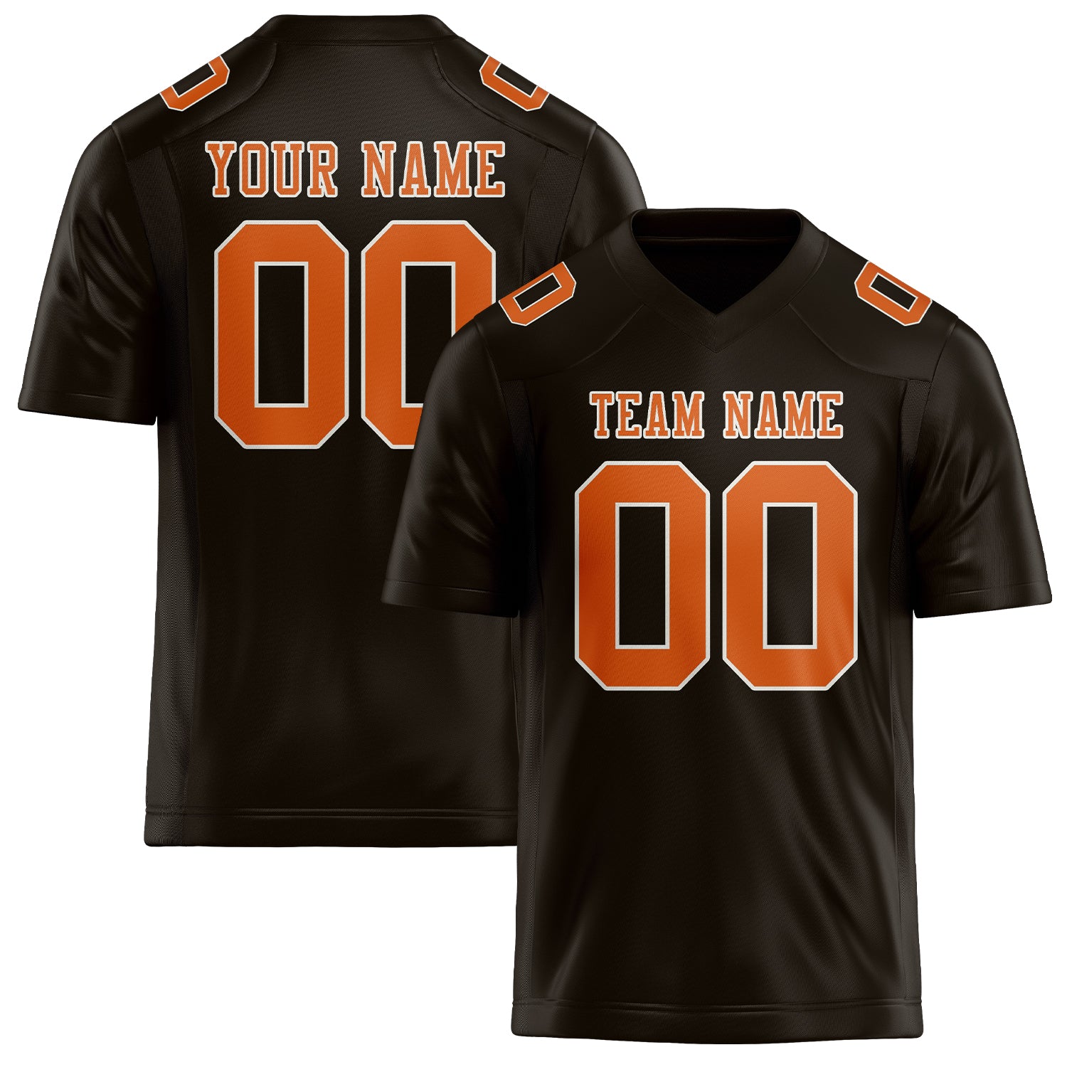 Maßgeschneidertes Professionelles Braun Orange Rugbytrikot