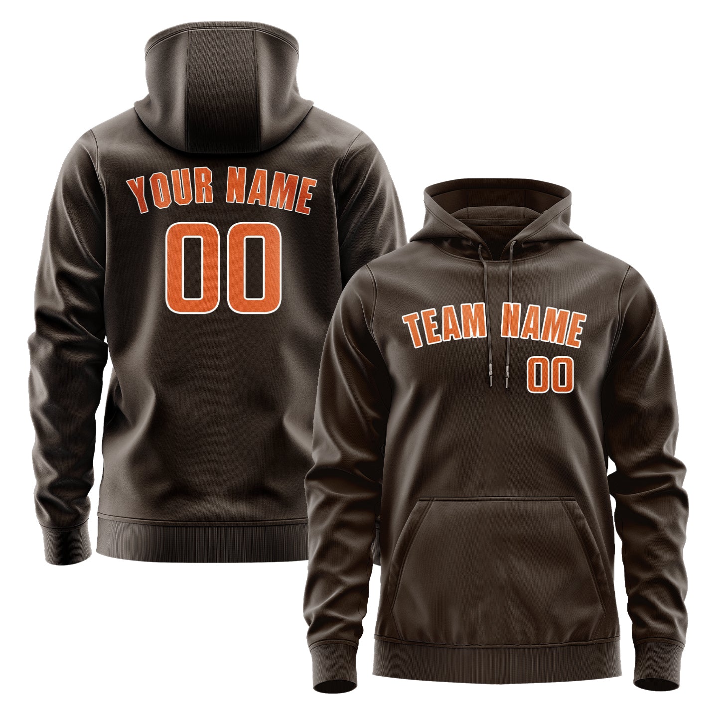 Maßgeschneidertes Braun Orange Hoodie