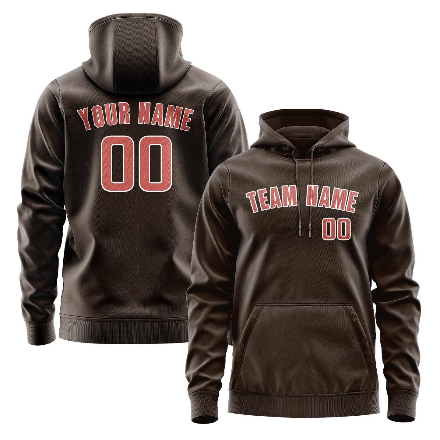 Maßgeschneidertes Braun Kupferrose Hoodie