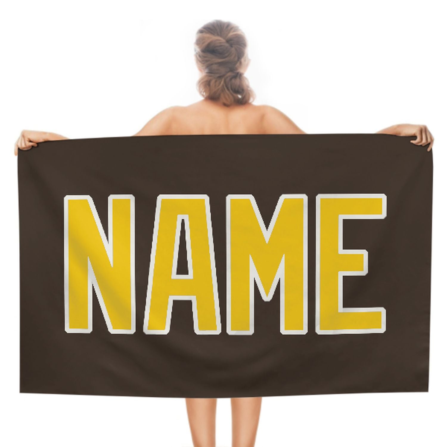 Maßgeschneidertes Braun Gold Strandtuch