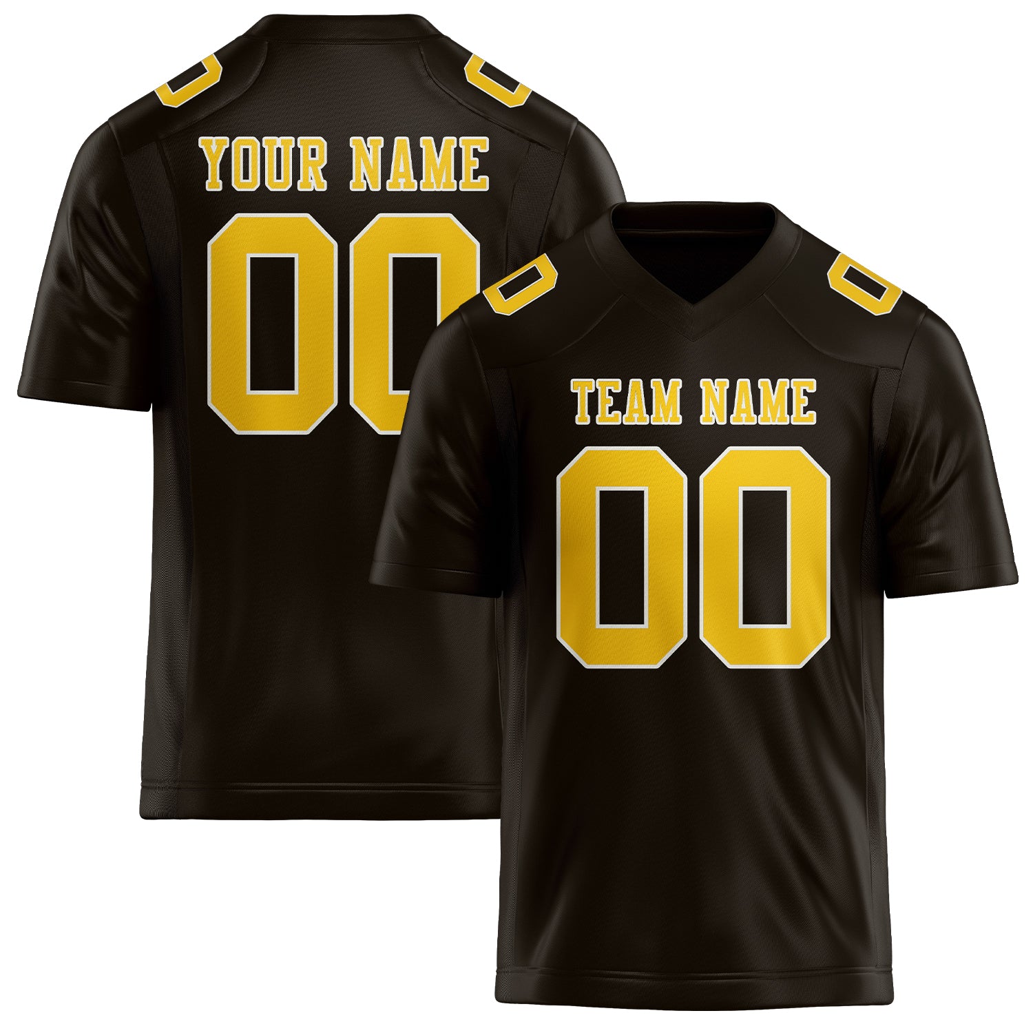 Maßgeschneidertes Professionelles Braun Gold Rugbytrikot