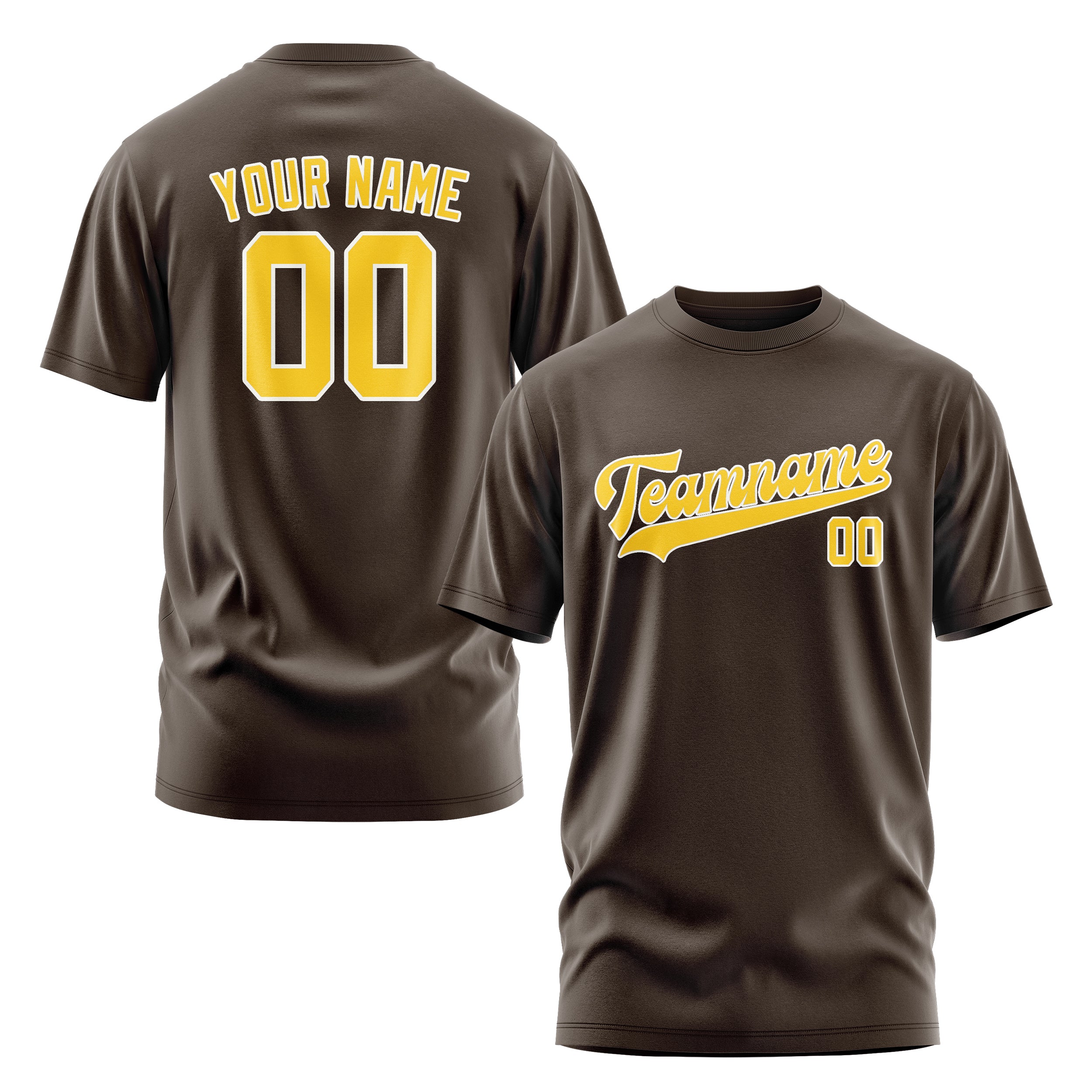 Maßgeschneidertes Braun Gold T-Shirt