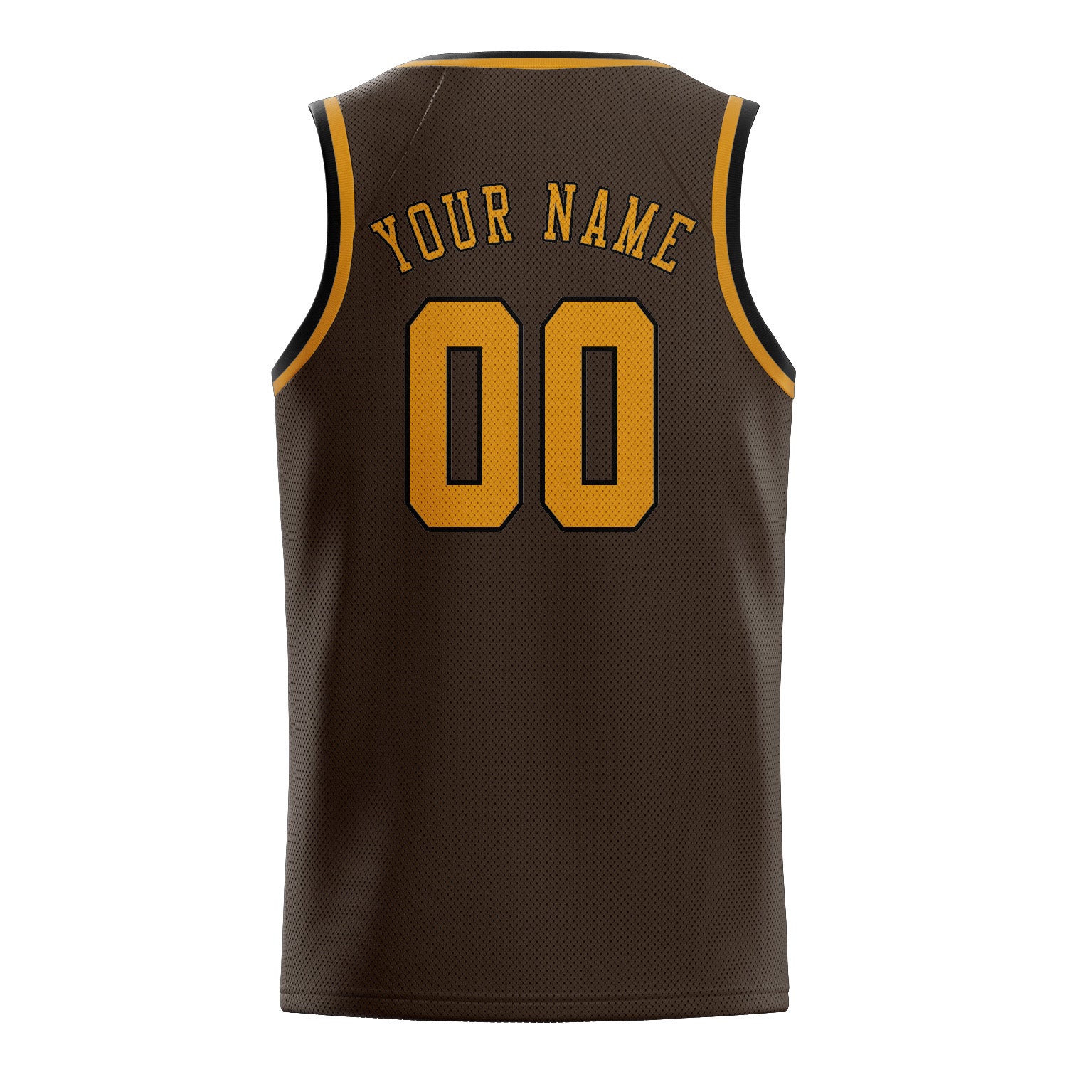 Benutzerdefiniertes Professionelles Braun Gelb Basketballtrikot