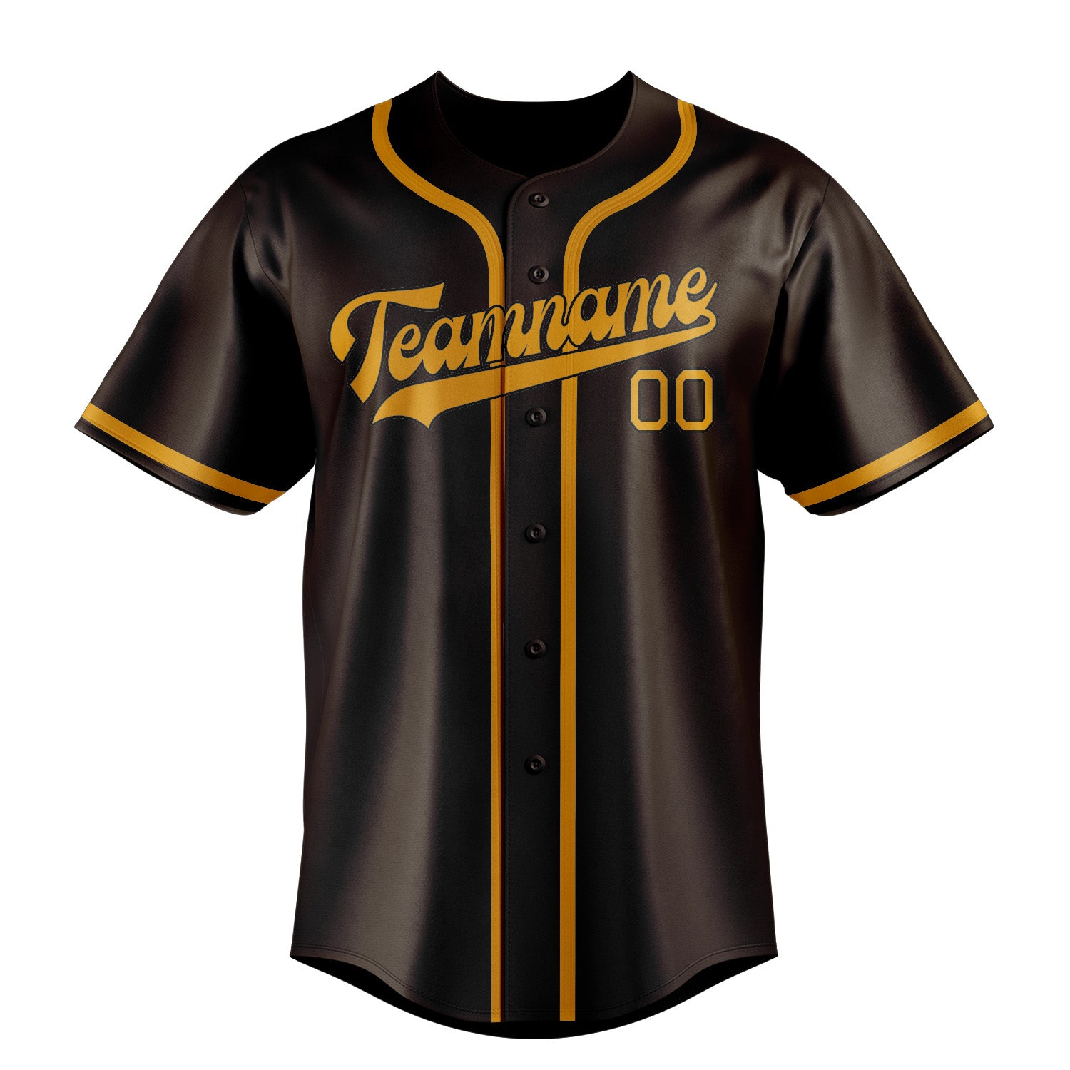 Benutzerdefiniertes Professionelles Braun Gelb Baseballtrikot