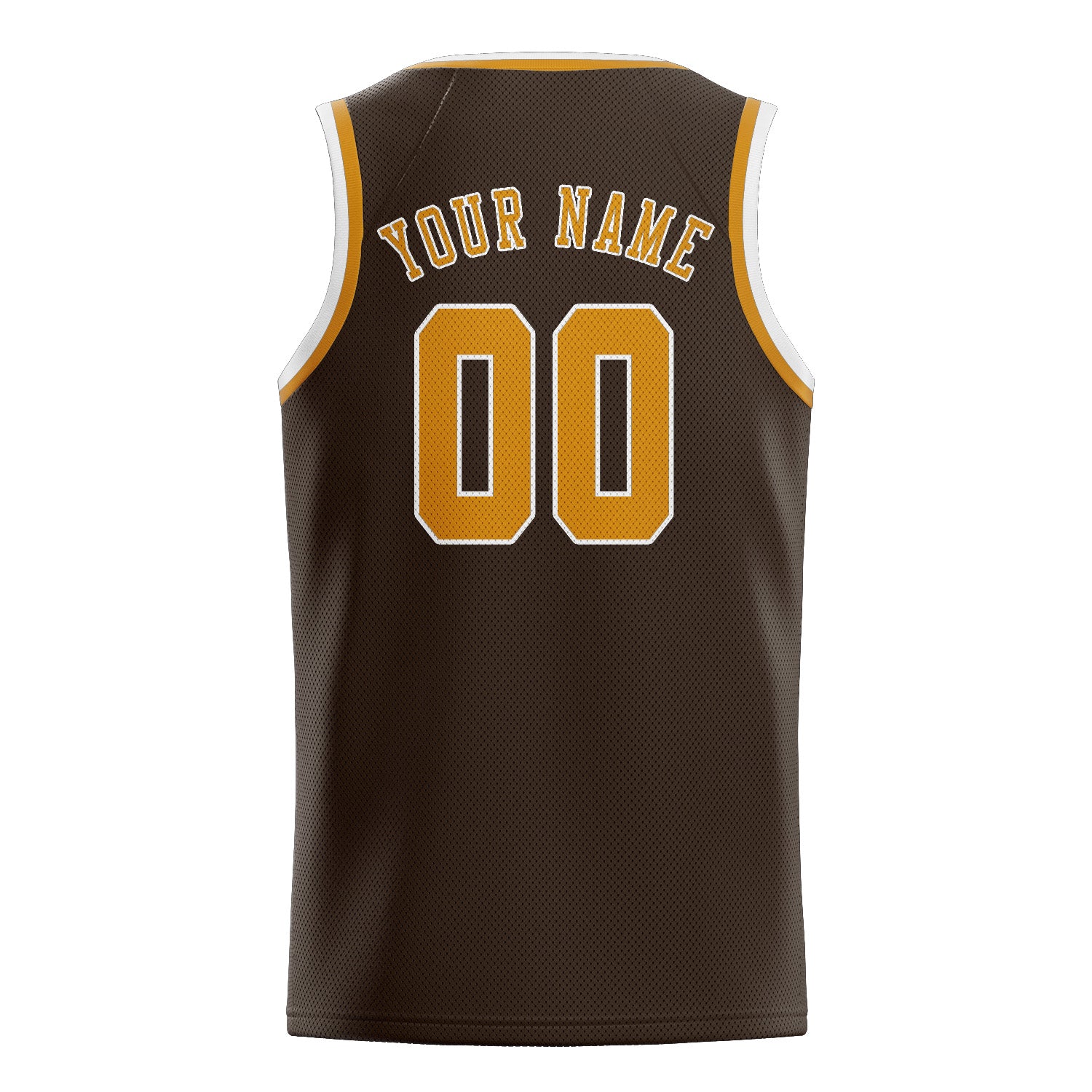 Benutzerdefiniertes Professionelles Braun Gelb Basketballtrikot