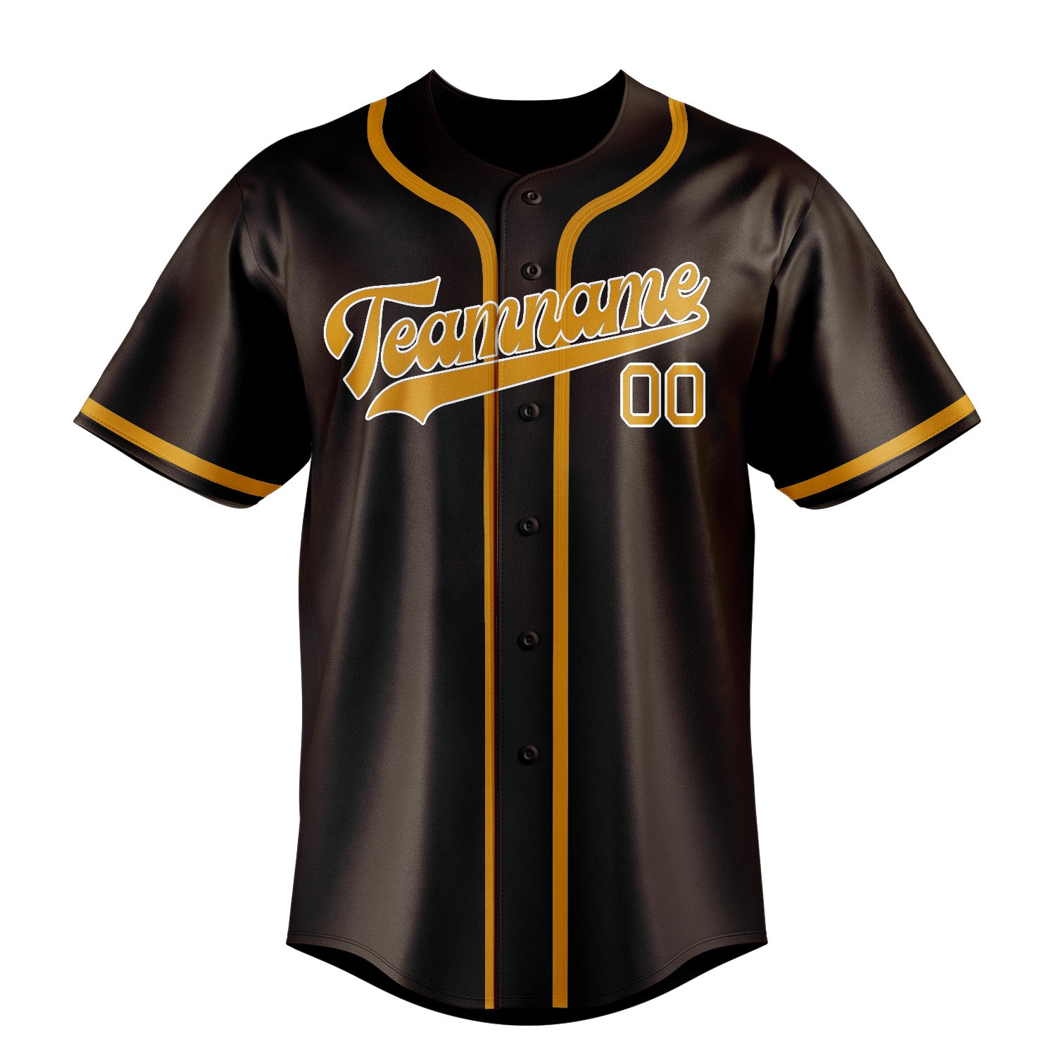 Benutzerdefiniertes Professionelles Braun Gelb Baseballtrikot
