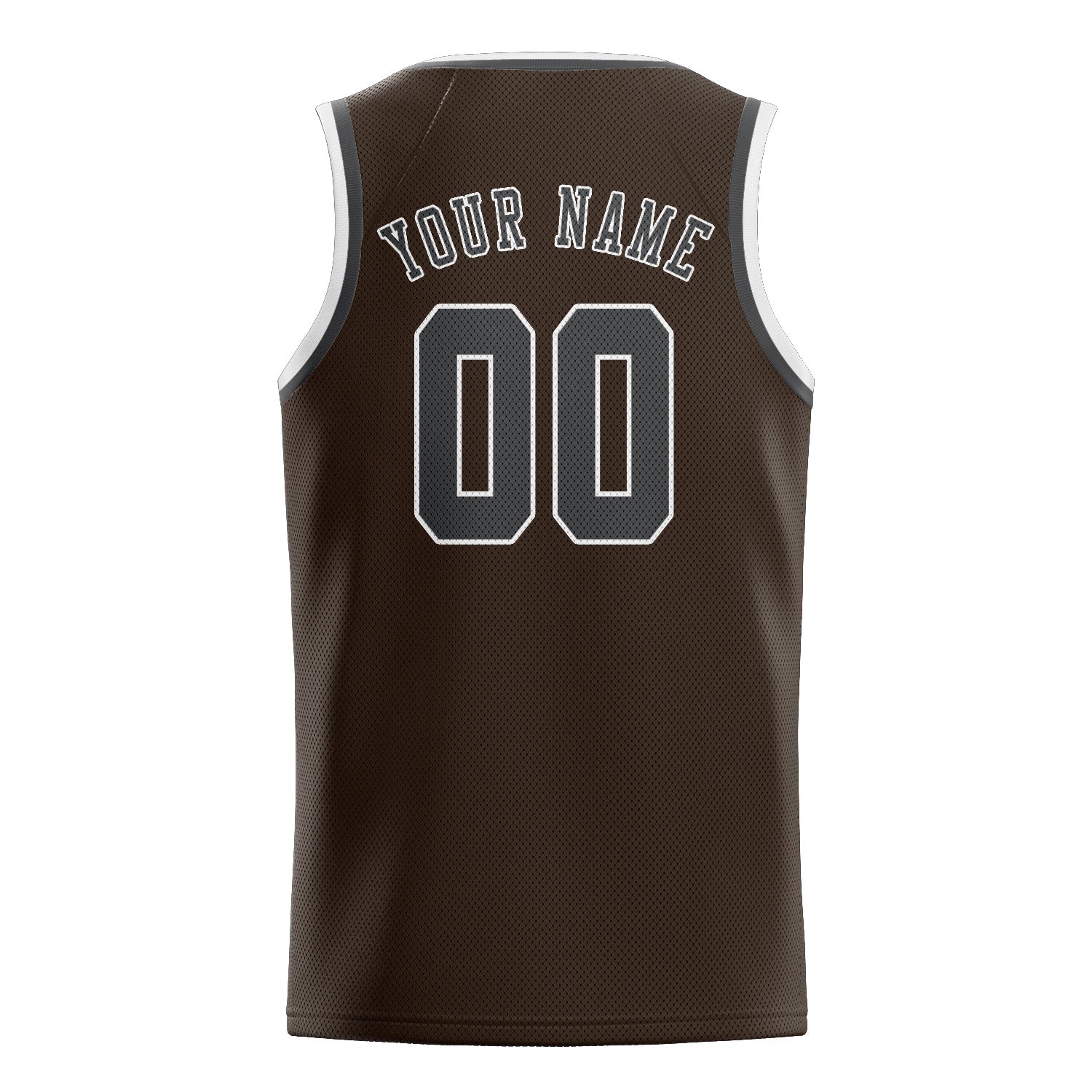 Benutzerdefiniertes Professionelles Braun Dunkelgrau Basketballtrikot