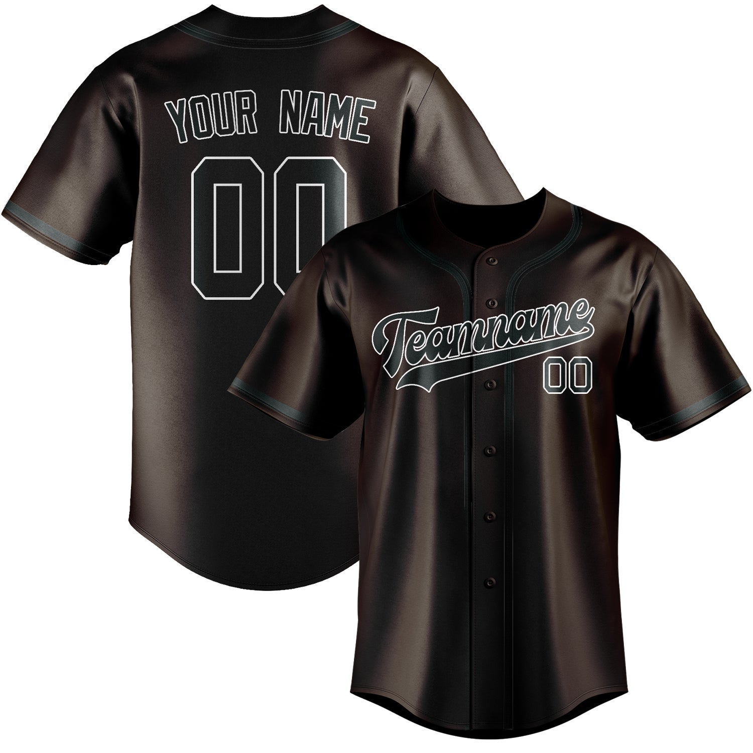Benutzerdefiniertes Professionelles Braun Dunkelgrau Baseballtrikot
