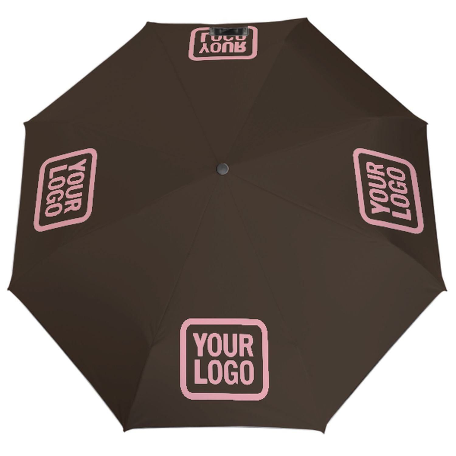 Maßgeschneidertes Braun Rosa Automatik-Regenschirm