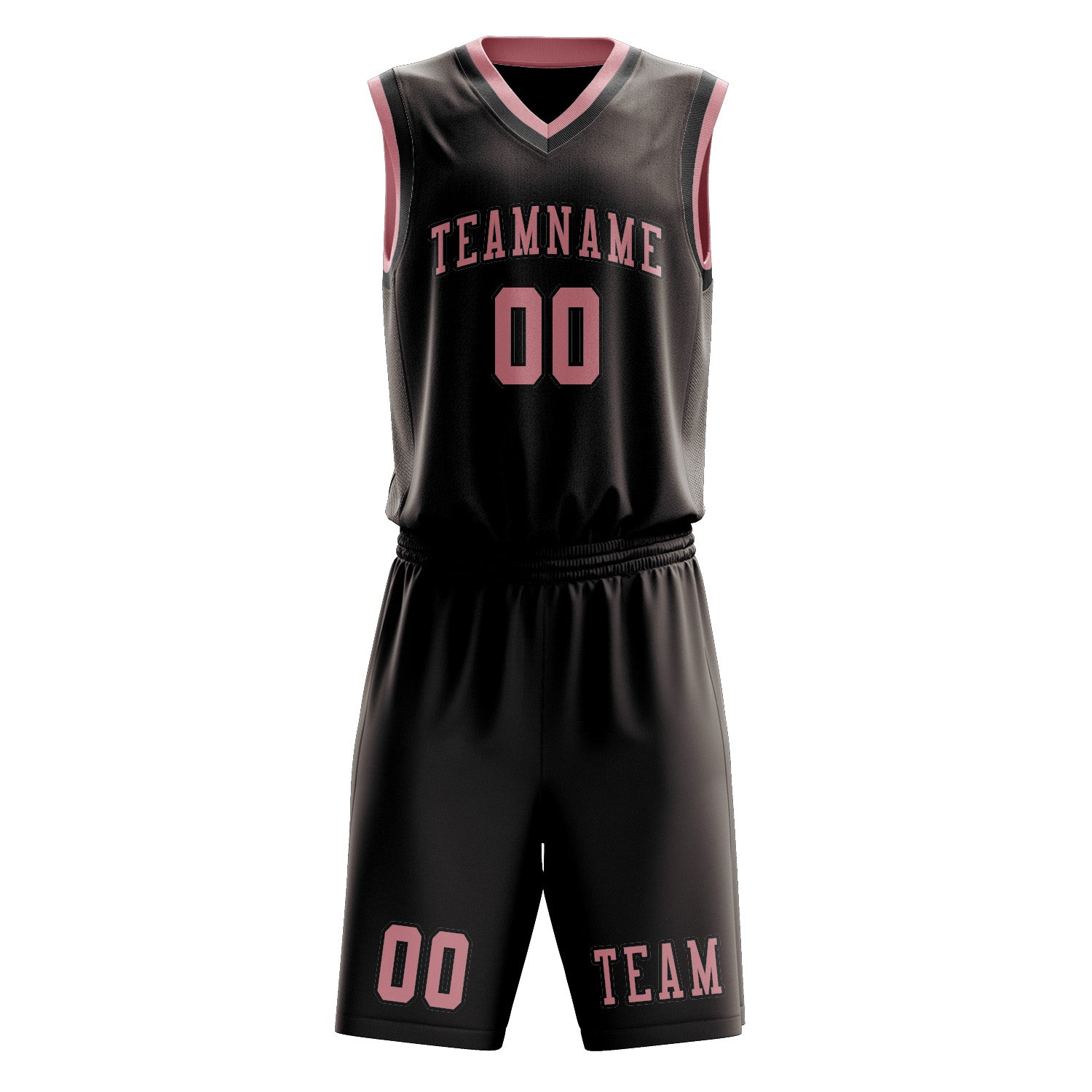 Benutzerdefiniertes Professionelles Braun Rosa Basketballtrikot-Set