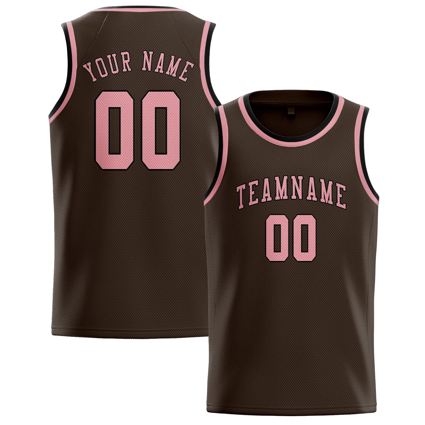 Benutzerdefiniertes Professionelles Braun Rosa Basketballtrikot