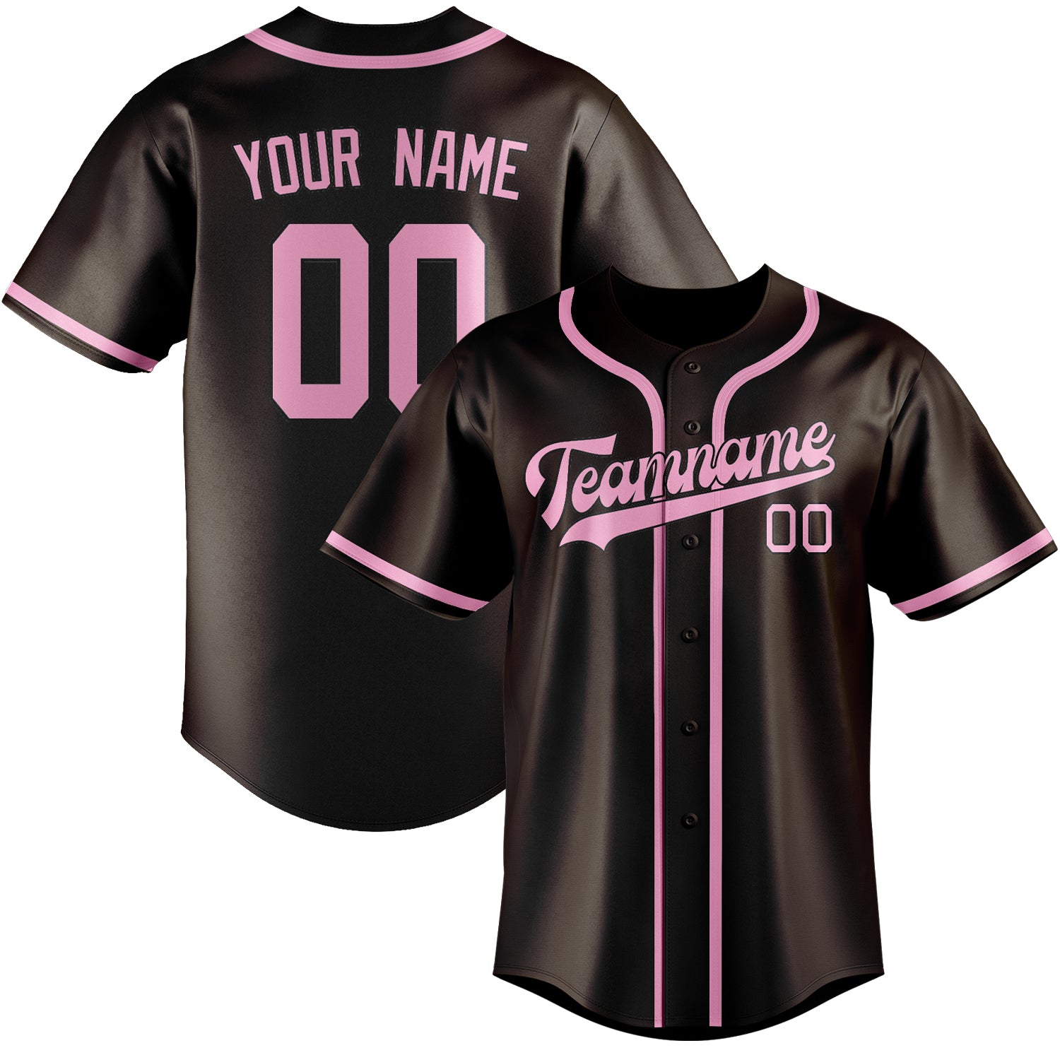 Benutzerdefiniertes Professionelles Braun Rosa Baseballtrikot