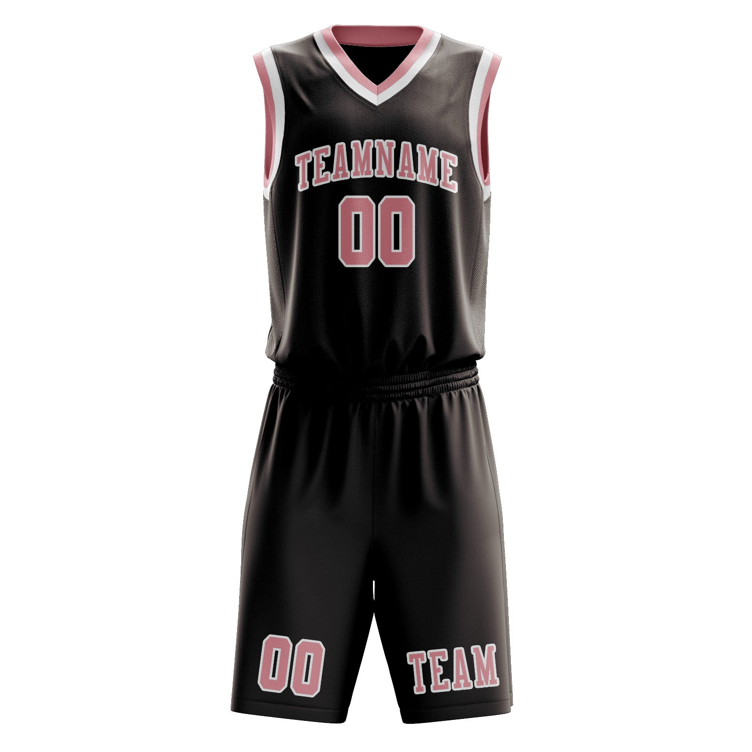 Benutzerdefiniertes Professionelles Braun Rosa Basketballtrikot-Set