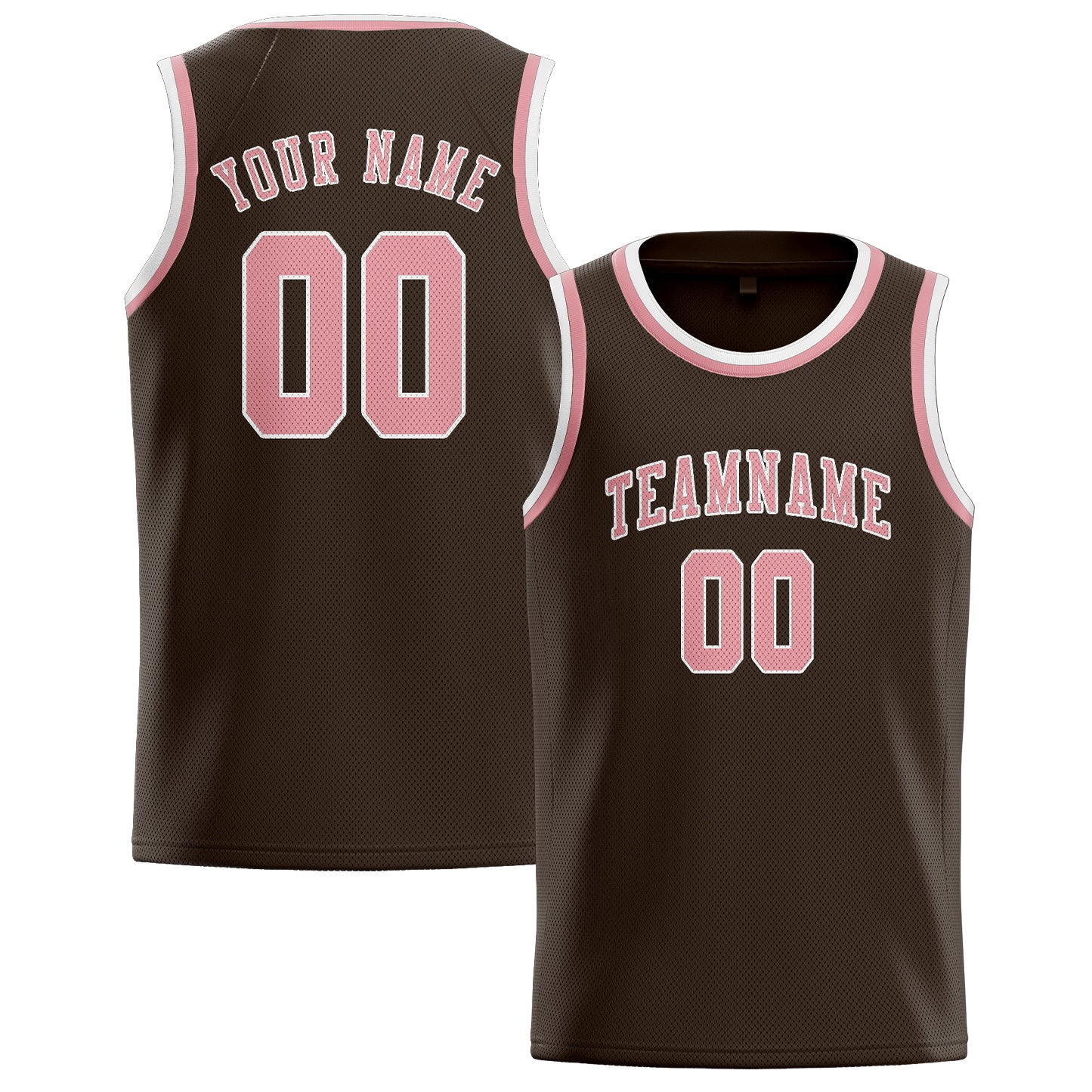 Benutzerdefiniertes Professionelles Braun Rosa Basketballtrikot