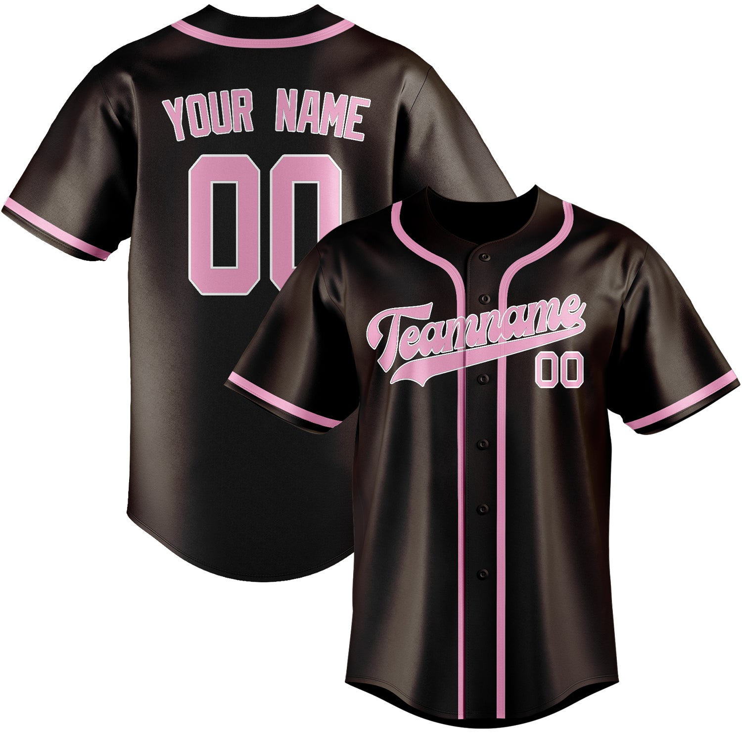Benutzerdefiniertes Professionelles Braun Rosa Baseballtrikot