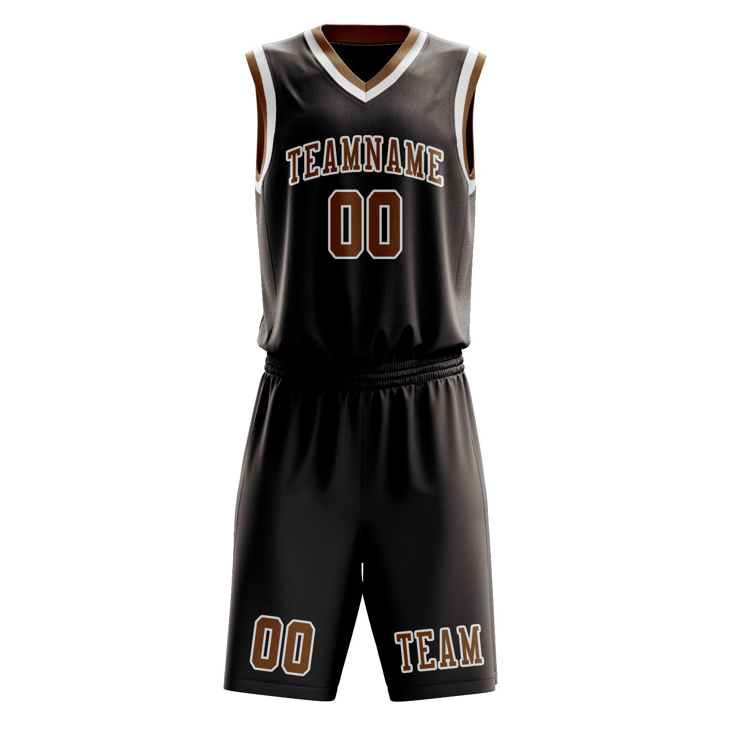 Benutzerdefiniertes Professionelles Braun Khaki Basketballtrikot-Set