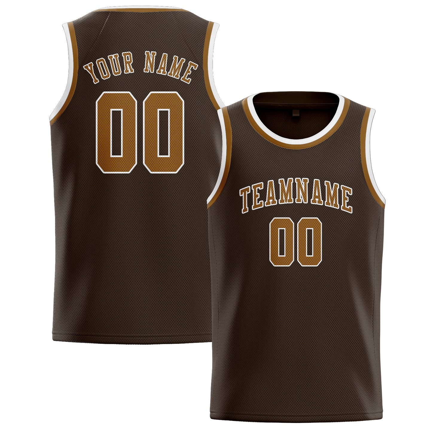 Benutzerdefiniertes Professionelles Braun Khaki Basketballtrikot