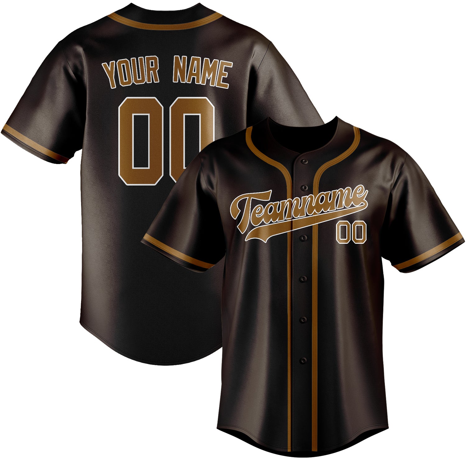 Benutzerdefiniertes Professionelles Braun Khaki Baseballtrikot