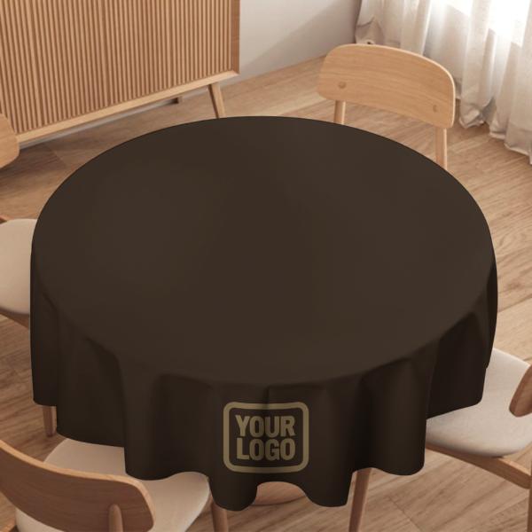 Maßgeschneidertes Braun Hellkhaki Runde Tischdecke