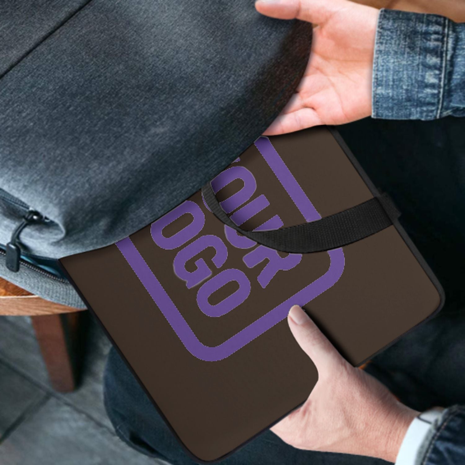 Maßgeschneidertes Braun Light Purple Laptop Tasche
