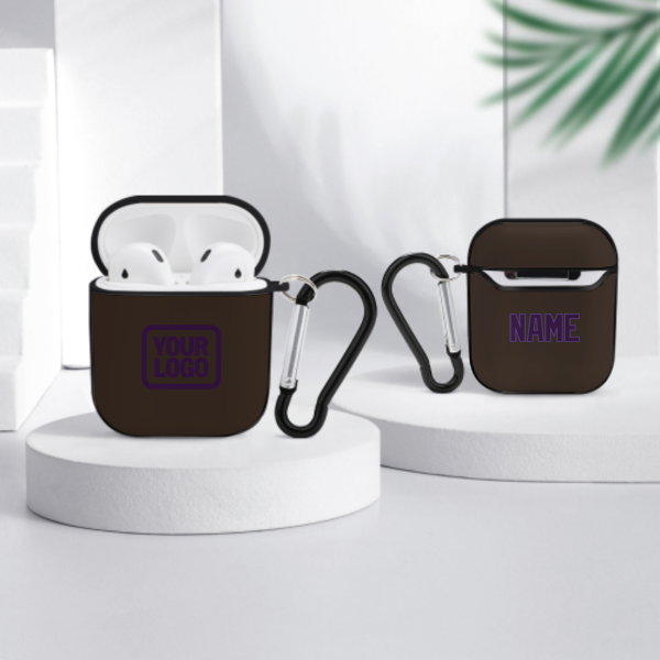 Maßgeschneidertes Braun Lila AirPods-Hülle