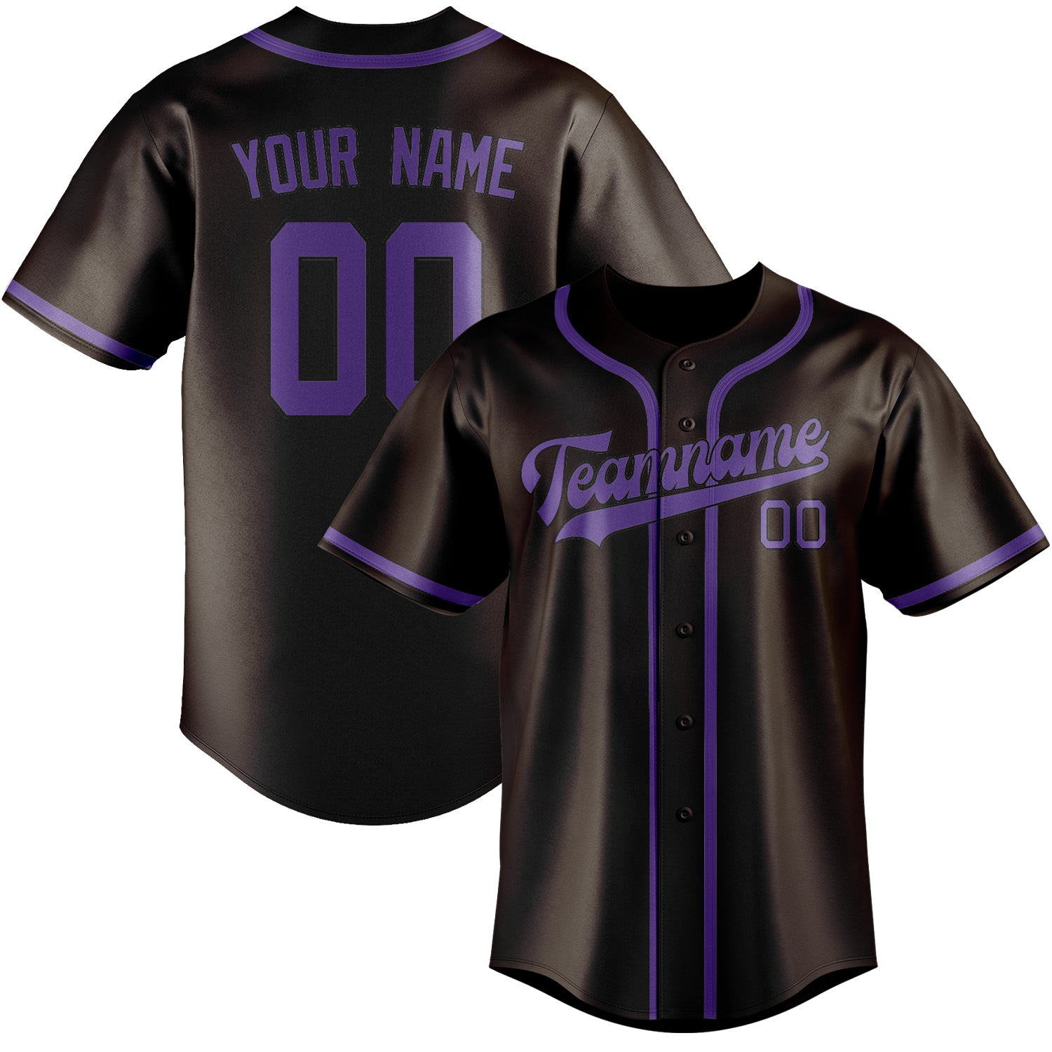 Benutzerdefiniertes Professionelles Braun Lavendel Baseballtrikot