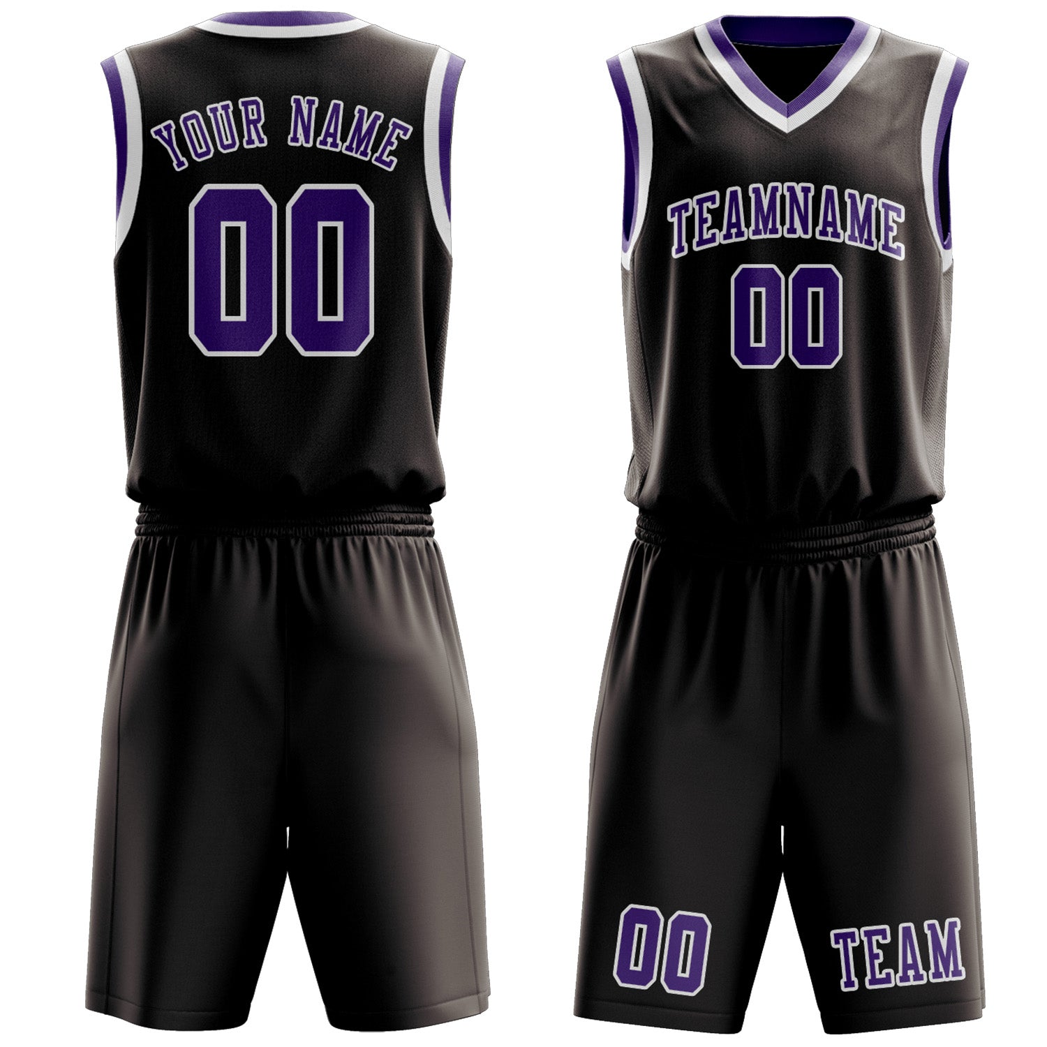 Benutzerdefiniertes Professionelles Braun Lavendel Basketballtrikot-Set