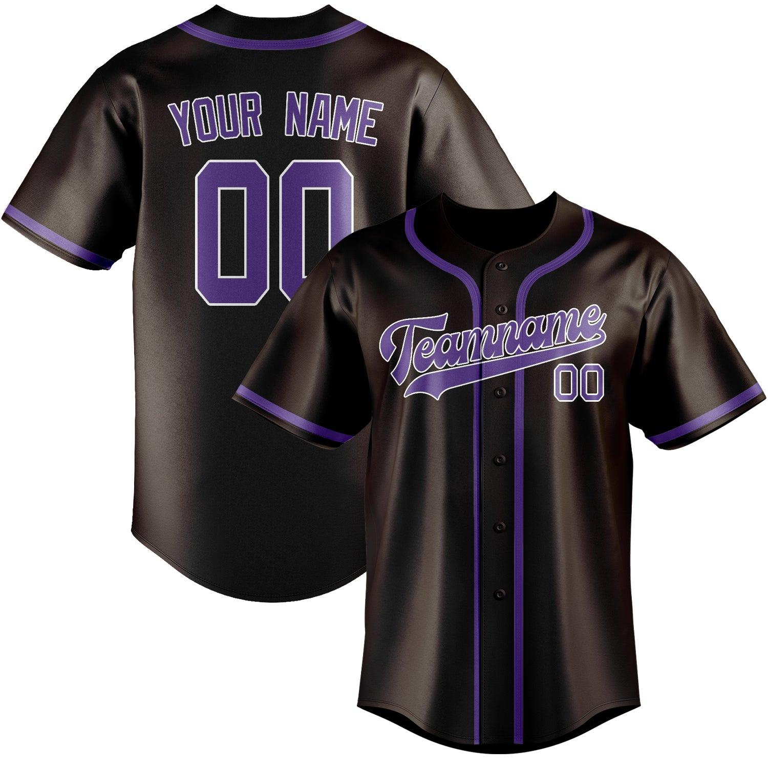 Benutzerdefiniertes Professionelles Braun Lavendel Baseballtrikot