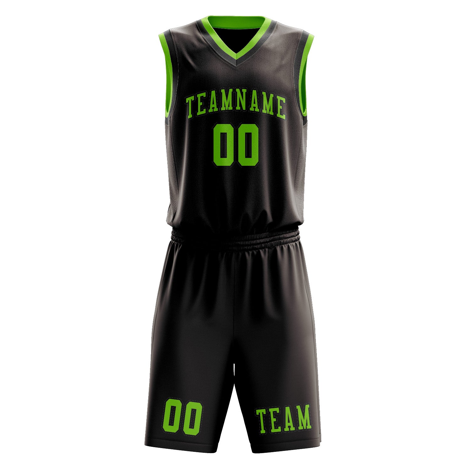 Benutzerdefiniertes Professionelles Braun Smaragdgrün Basketballtrikot-Set