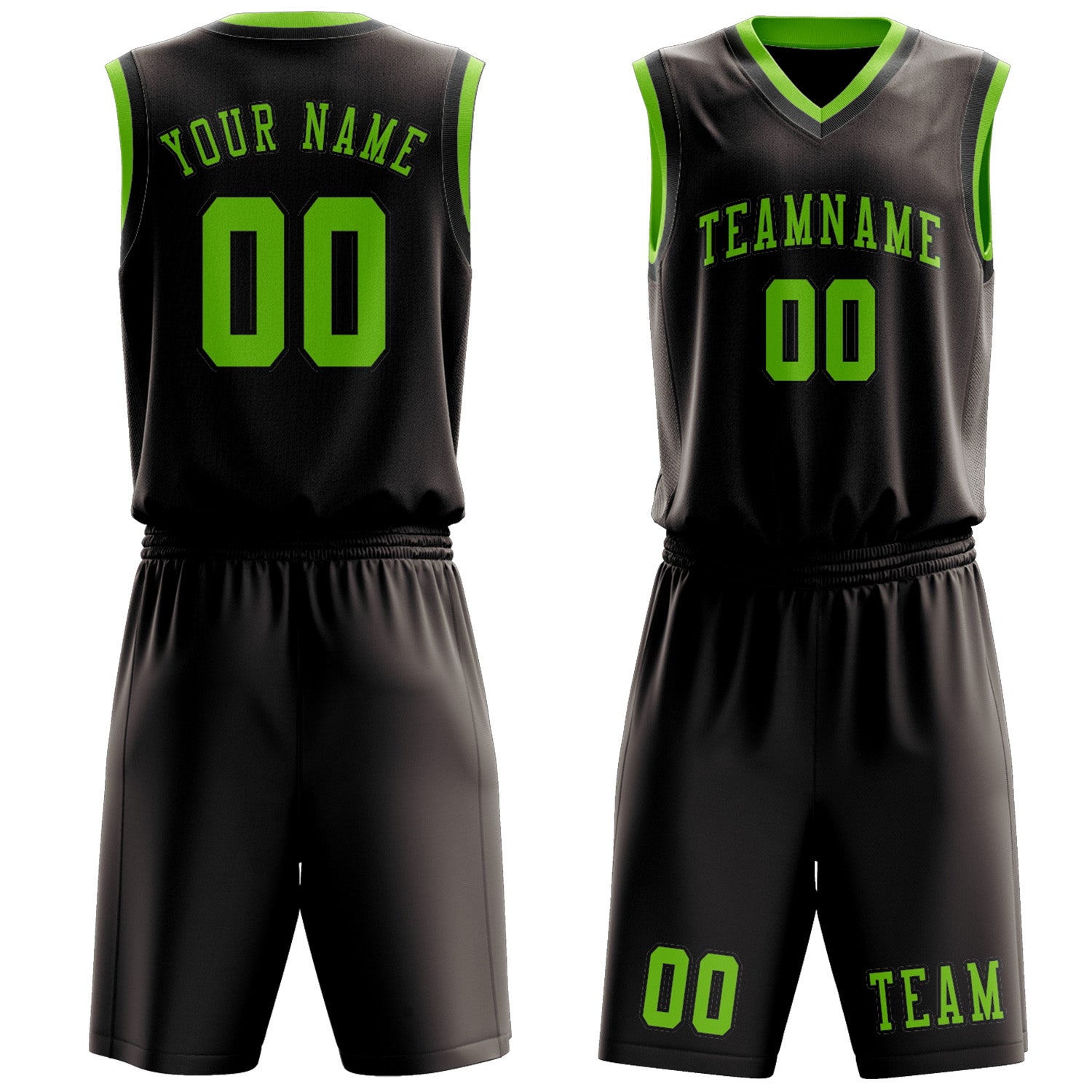Benutzerdefiniertes Professionelles Braun Smaragdgrün Basketballtrikot-Set