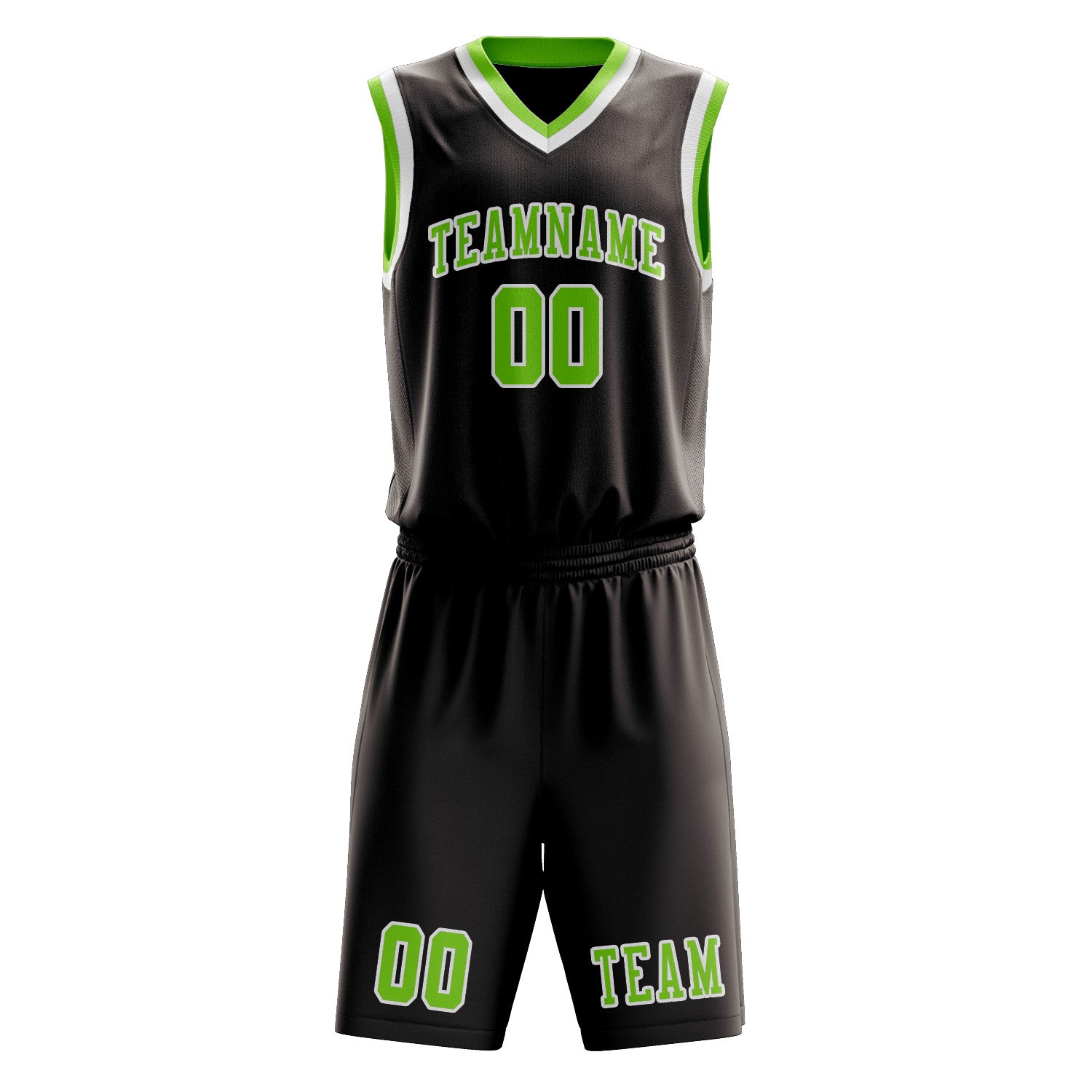 Benutzerdefiniertes Professionelles Braun Smaragdgrün Basketballtrikot-Set