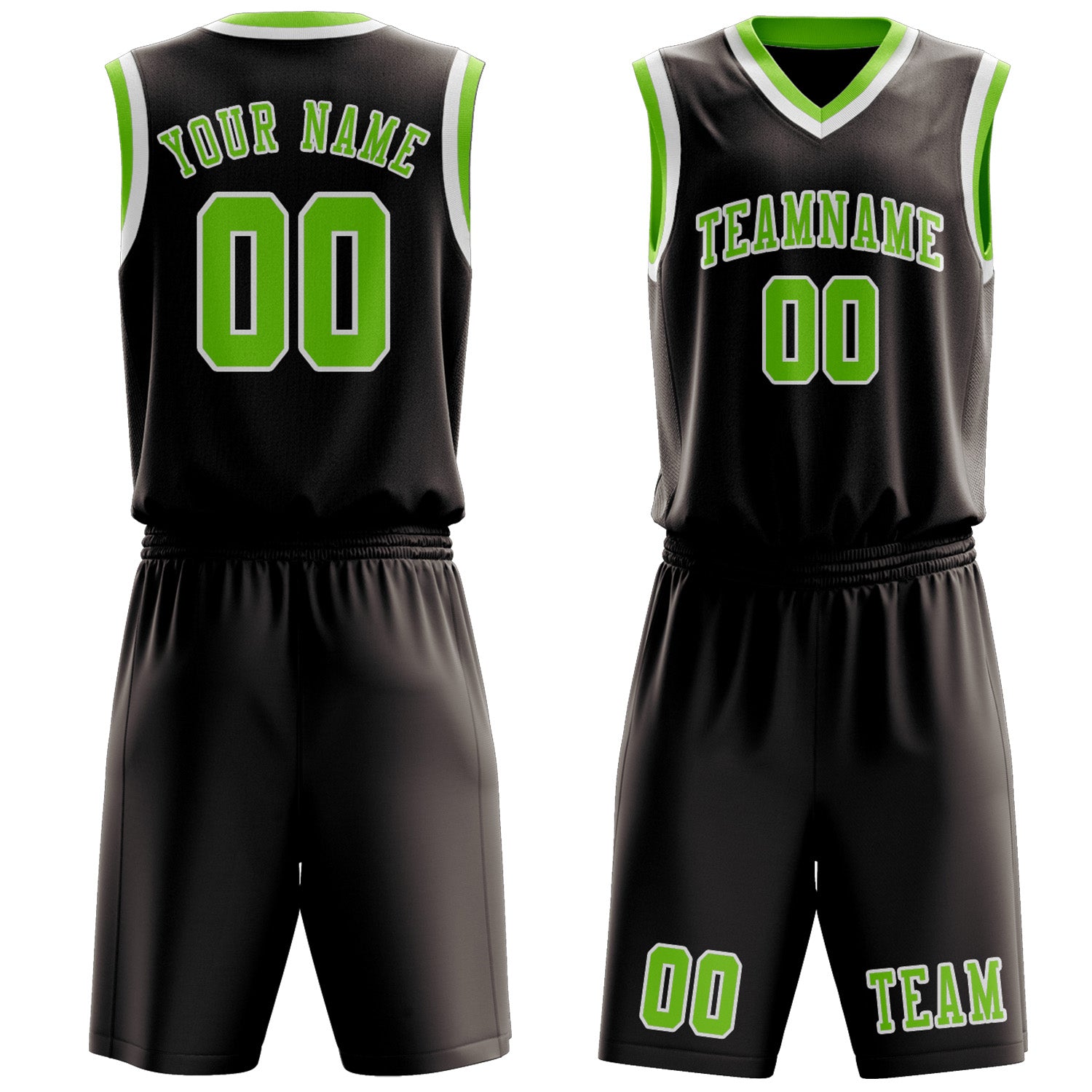 Benutzerdefiniertes Professionelles Braun Smaragdgrün Basketballtrikot-Set