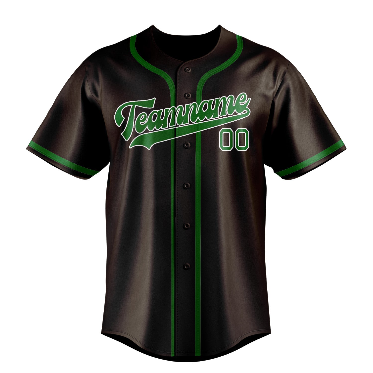 Benutzerdefiniertes Professionelles Braun Smaragdgrün Baseballtrikot