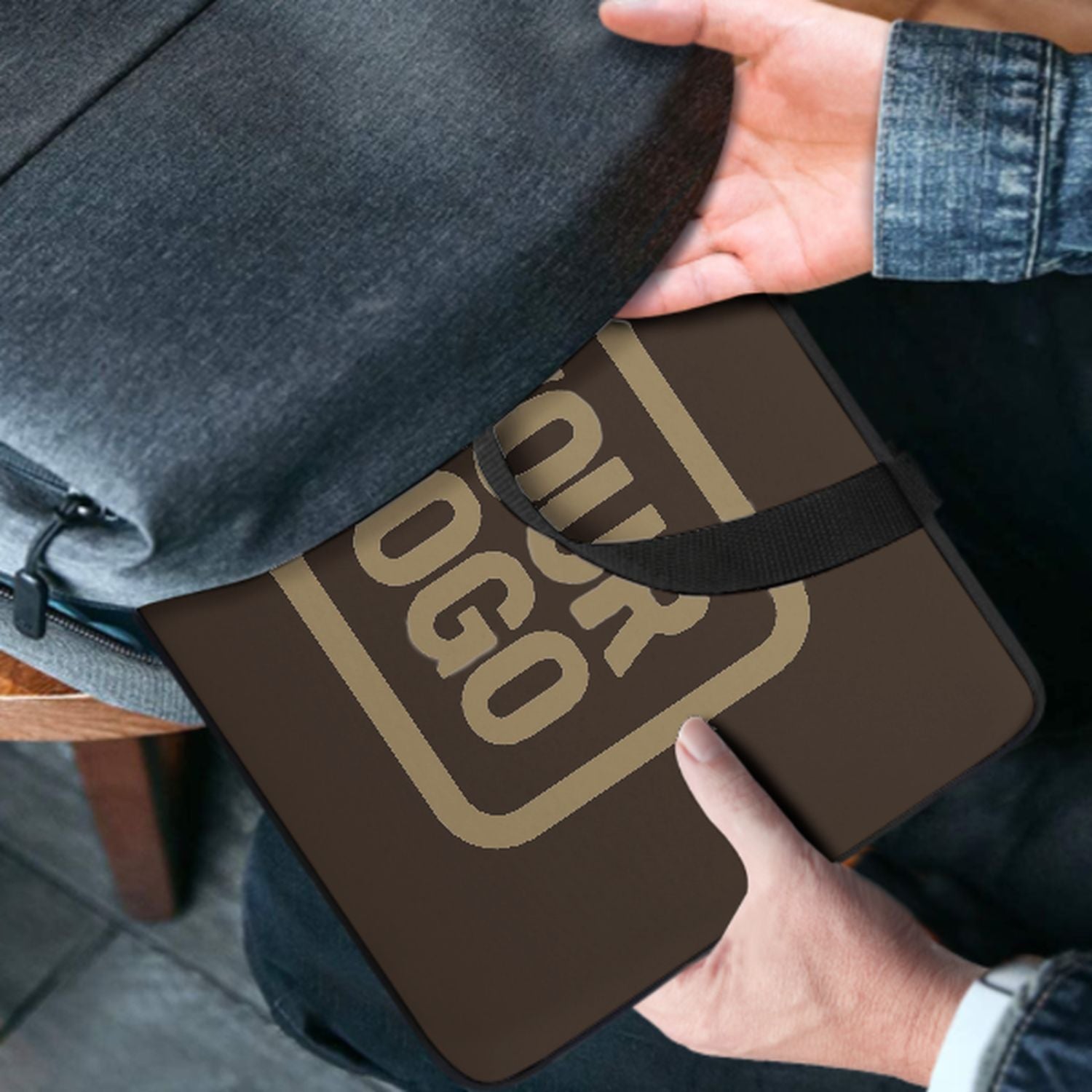 Maßgeschneidertes Braun Light Khaki Laptop Tasche