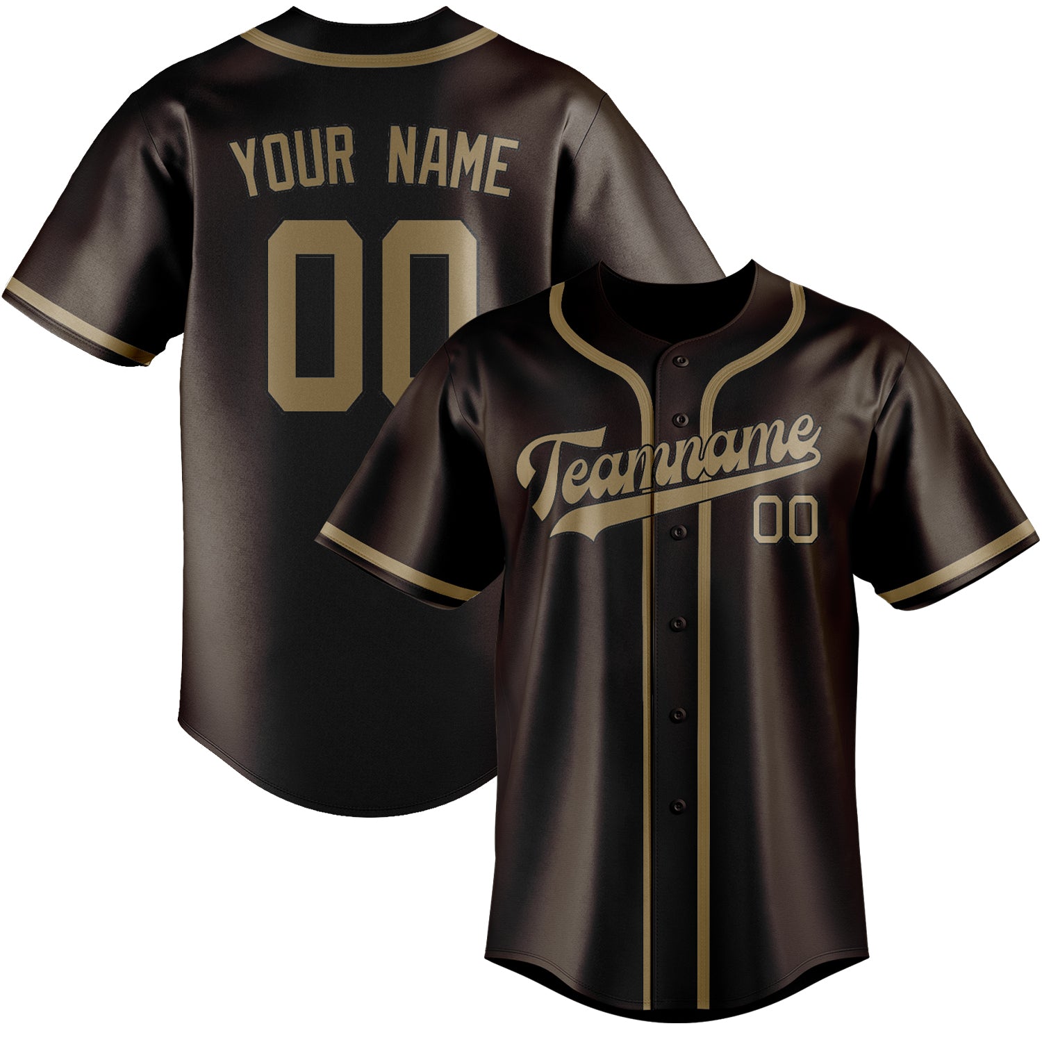 Benutzerdefiniertes Professionelles Braun Hellkhaki Baseballtrikot