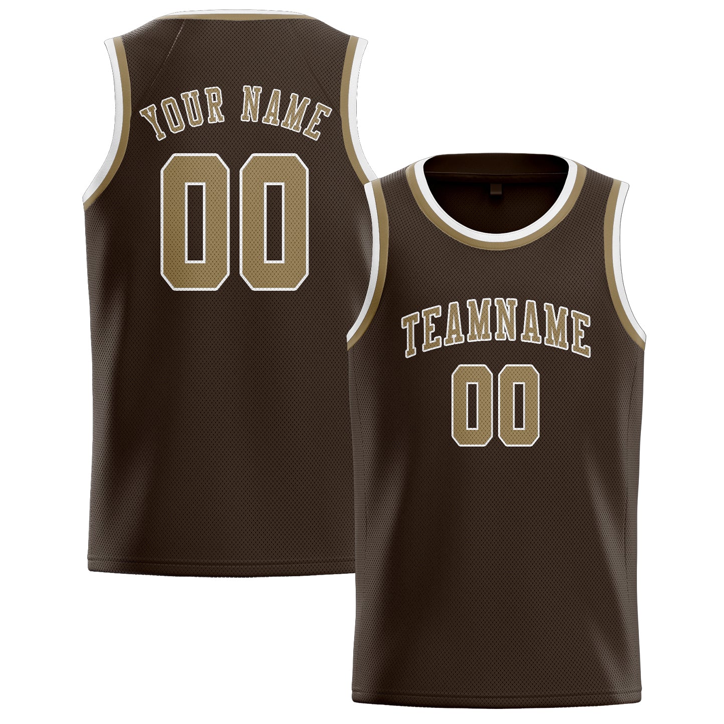 Benutzerdefiniertes Professionelles Braun Hellkhaki Basketballtrikot