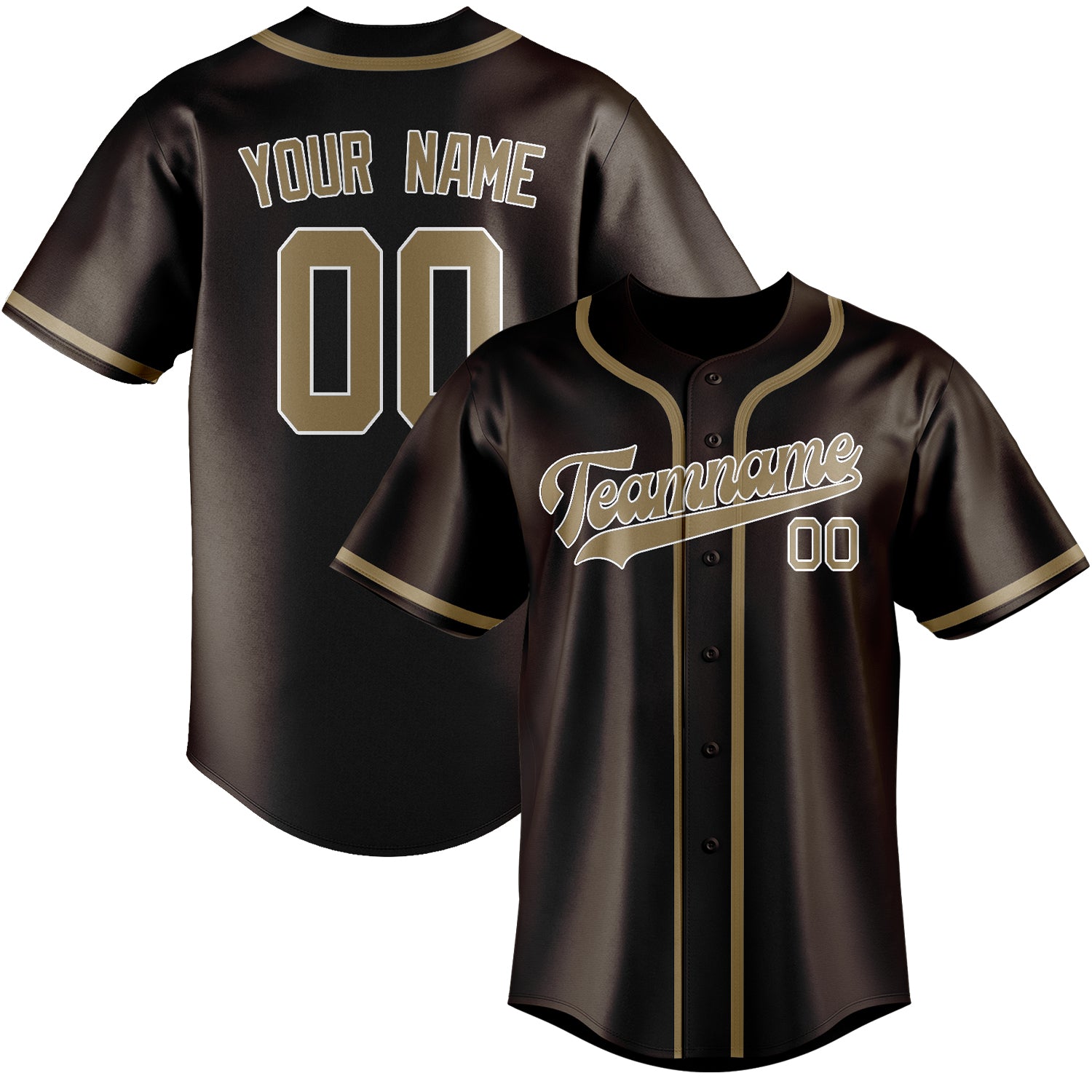 Benutzerdefiniertes Professionelles Braun Hellkhaki Baseballtrikot