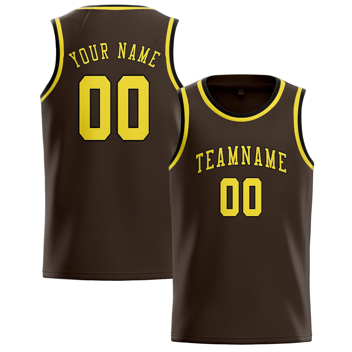 Benutzerdefiniertes Professionelles Braun Blassgelb Basketballtrikot