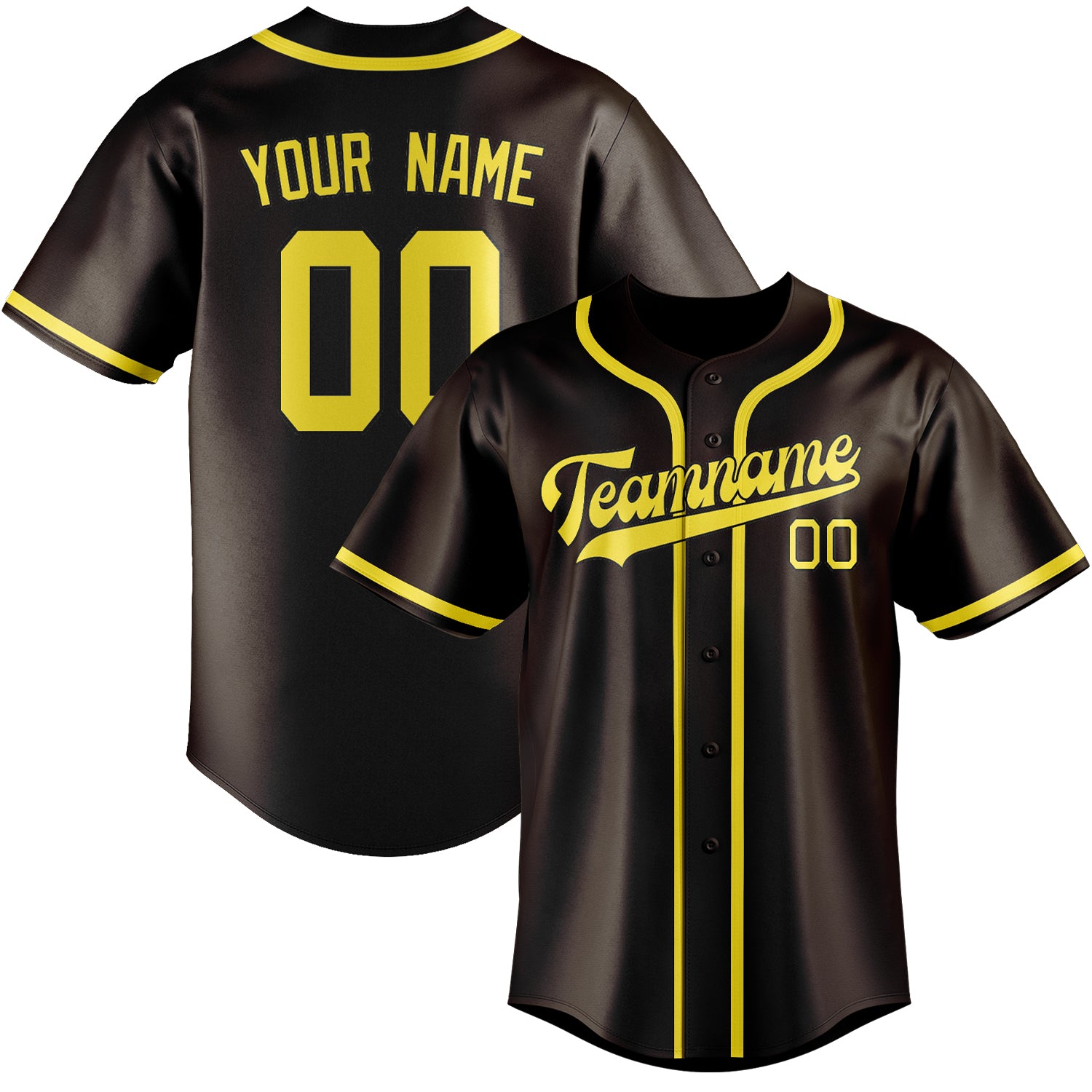 Benutzerdefiniertes Professionelles Braun Blassgelb Baseballtrikot