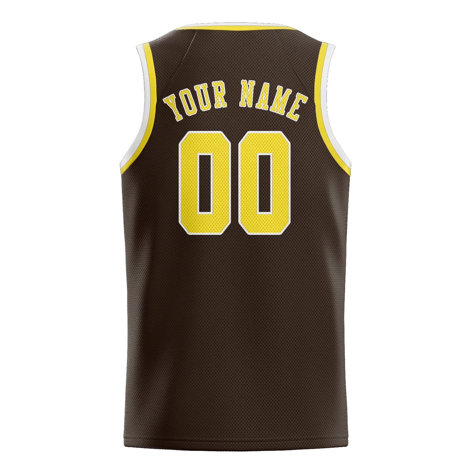 Benutzerdefiniertes Professionelles Braun Blassgelb Basketballtrikot
