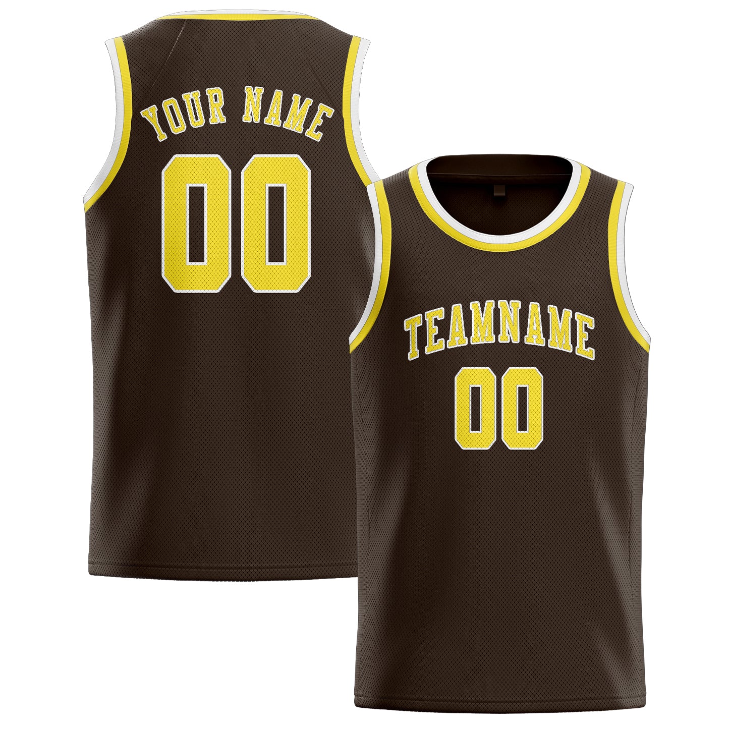 Benutzerdefiniertes Professionelles Braun Blassgelb Basketballtrikot